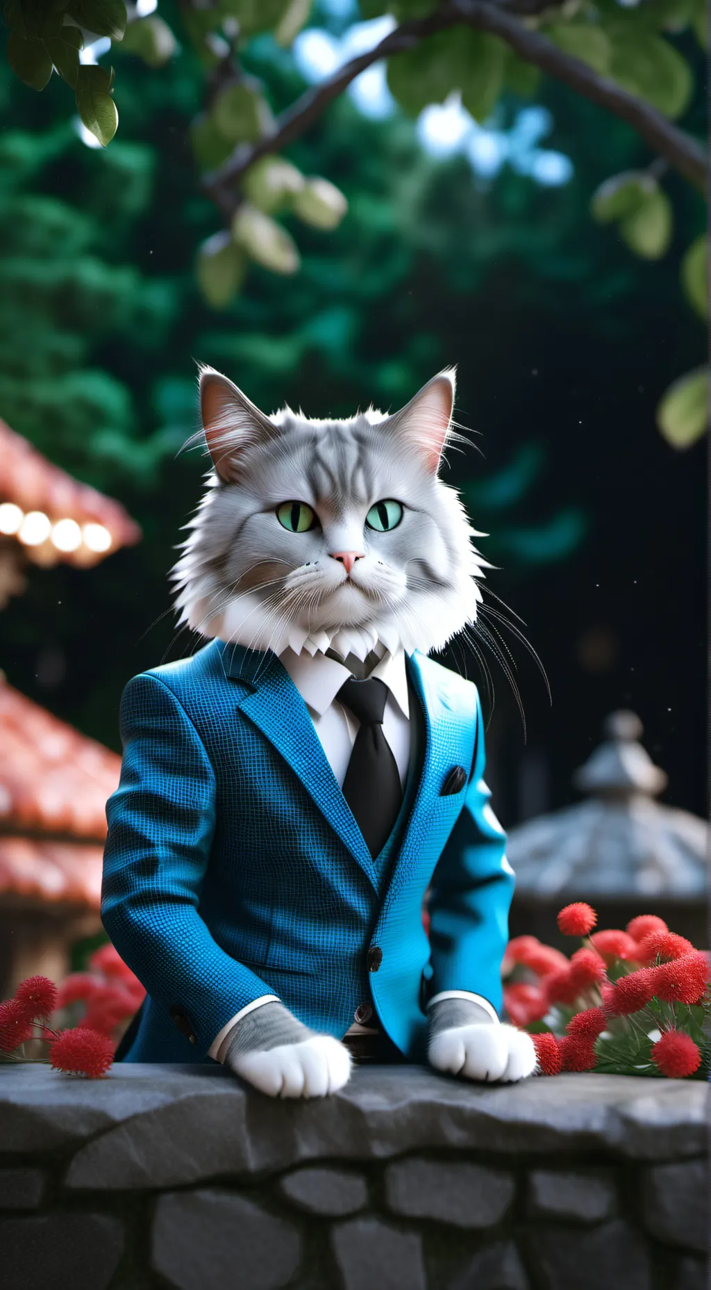 ai character: evil cat background