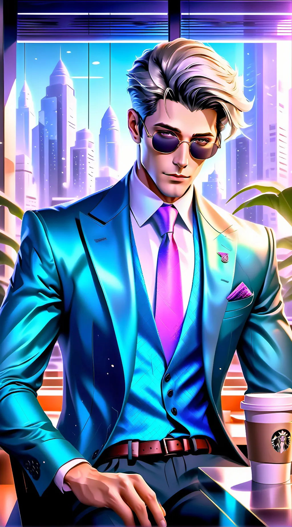 ai character: The Unethical Billionaire Barista background