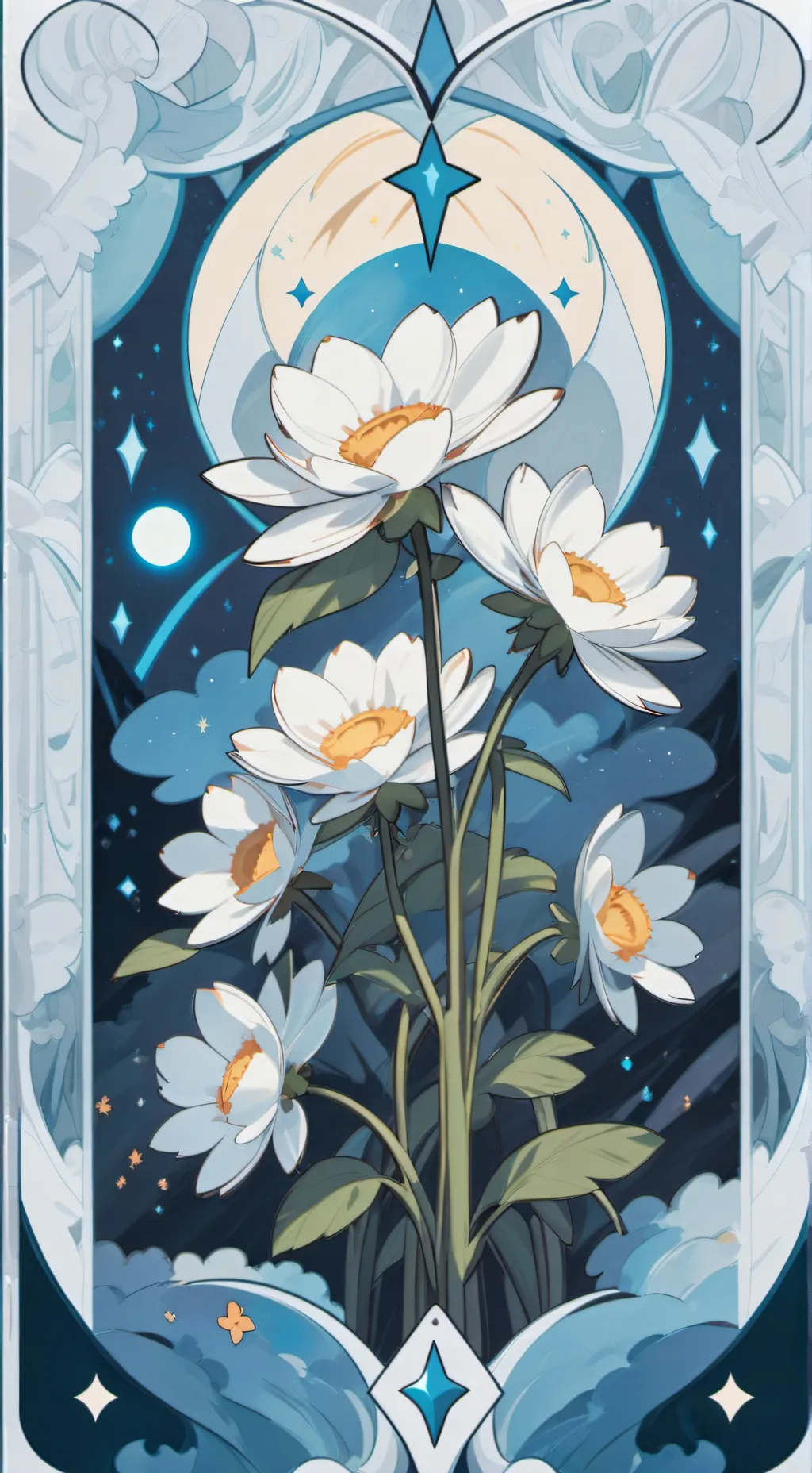 ai character: Moonflower background
