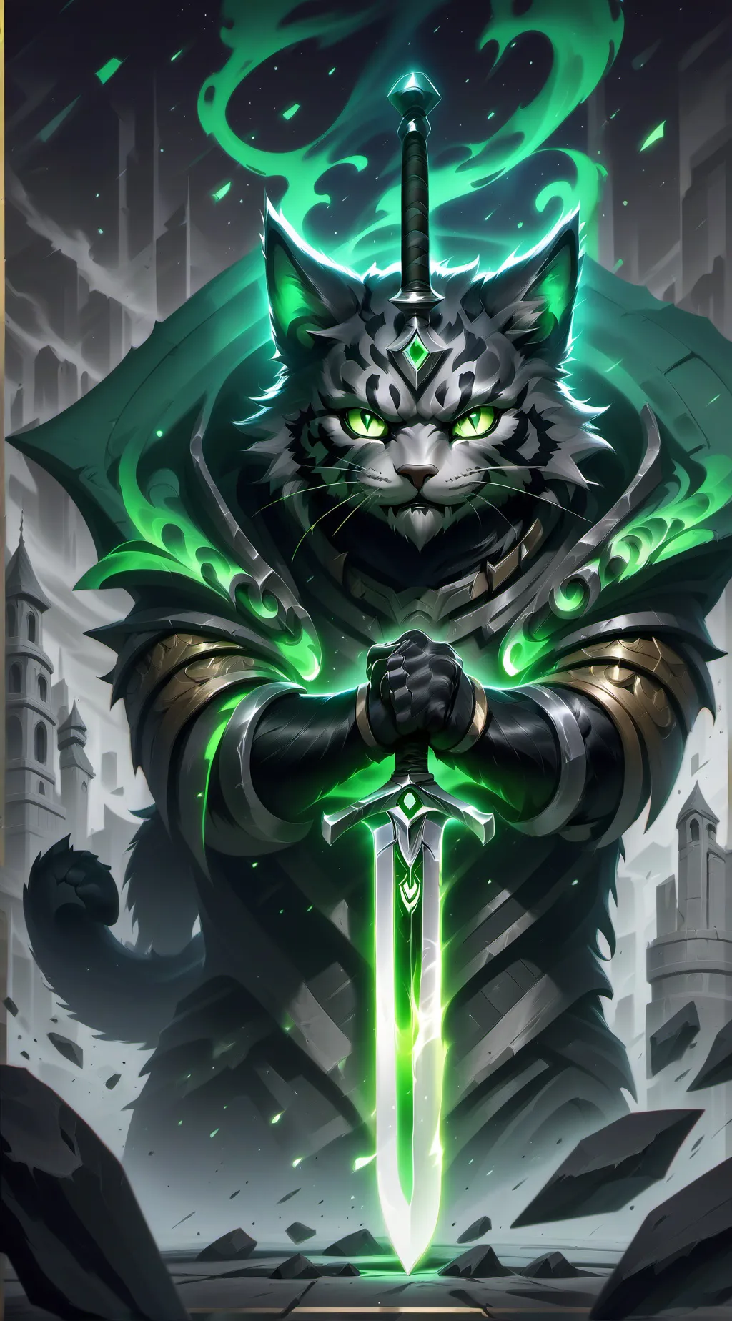 ai character: gato monstruo background