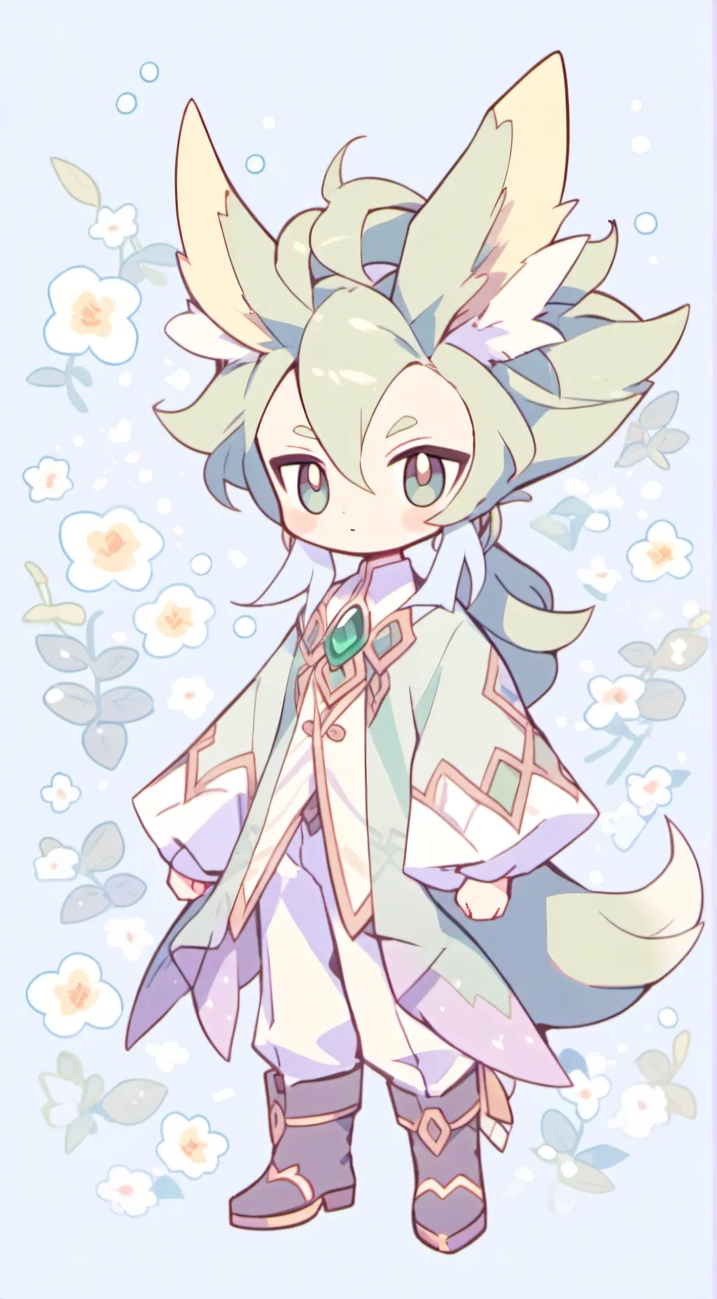 ai character: Mha leafeon  background