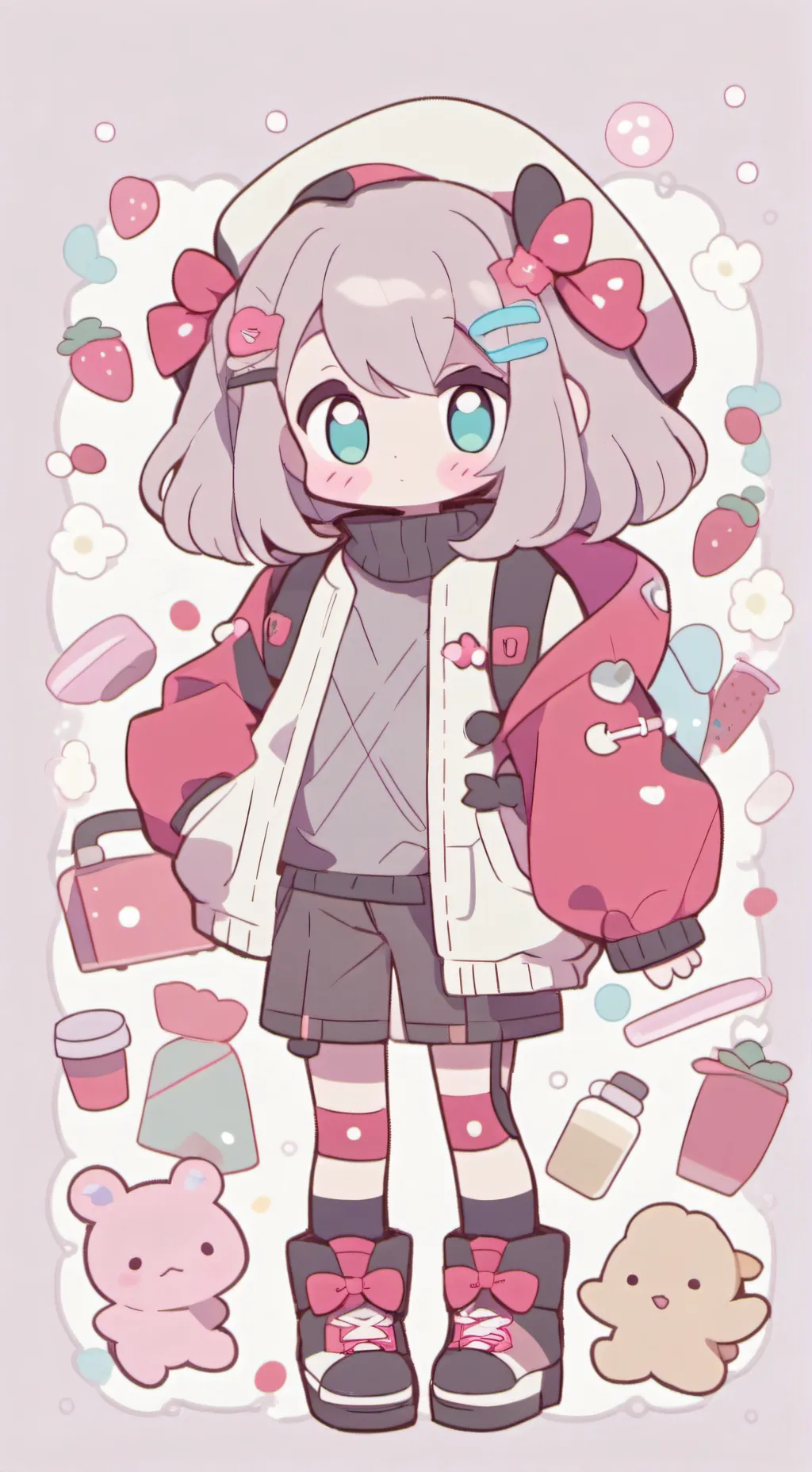 ai character: 🍓🎂_fruitcake_🎂🍓 background