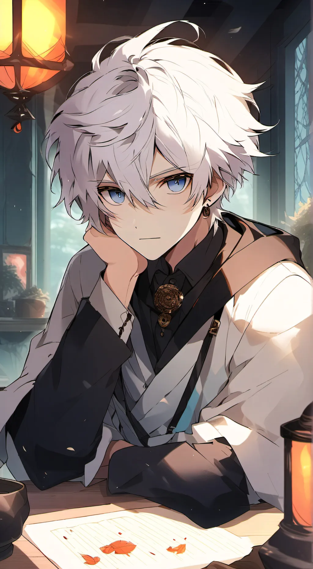 ai character: Lavender background