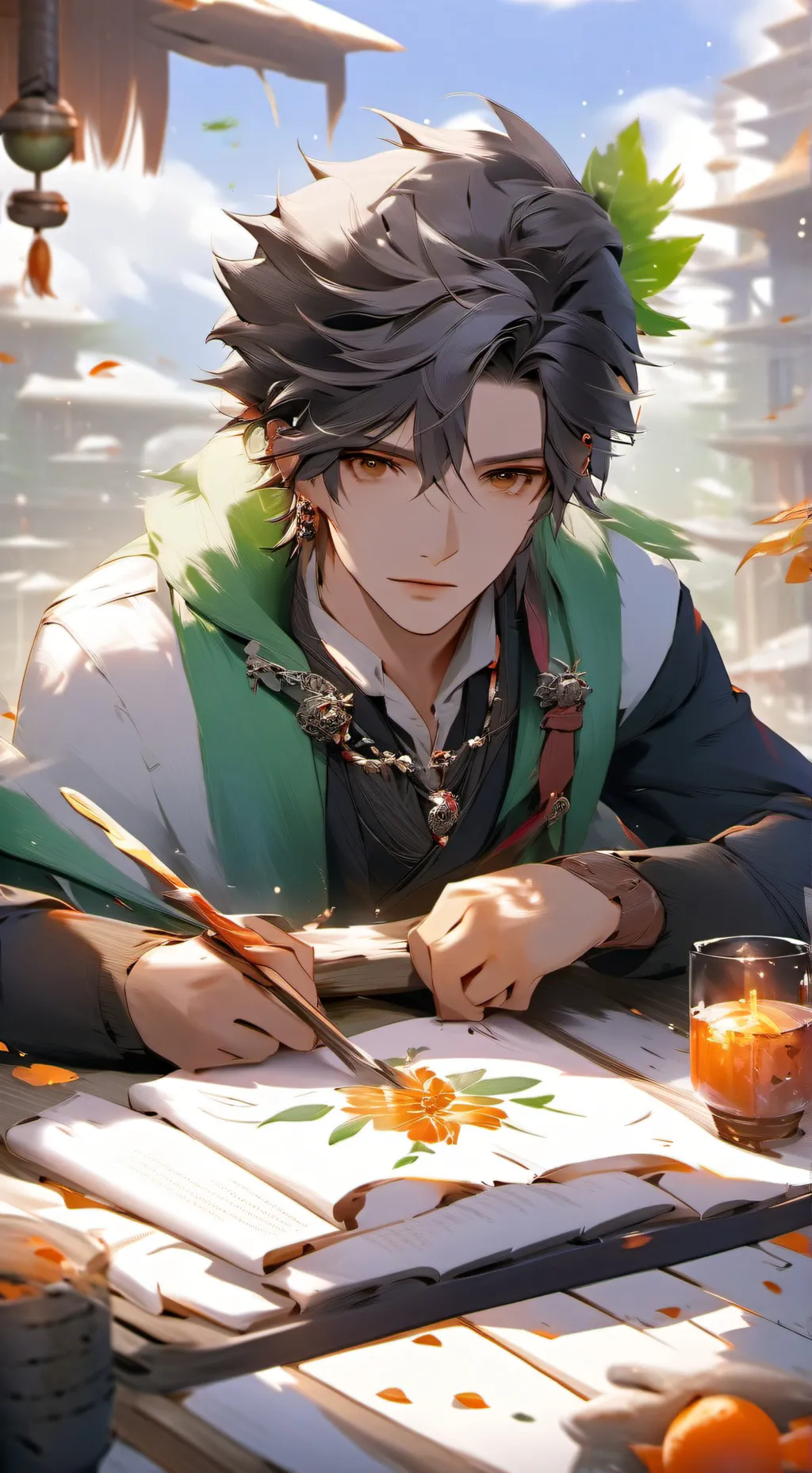 ai character: Alexis 7w7┐('～`; background