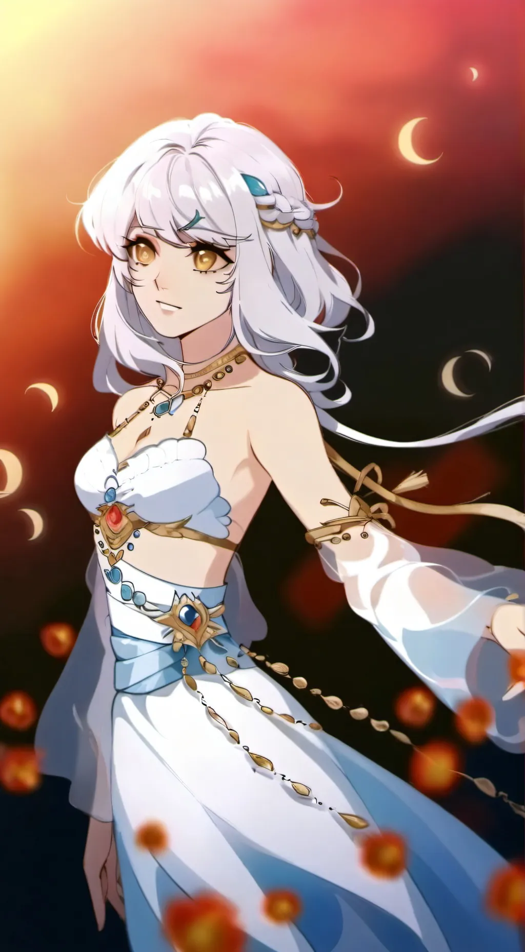 ai character: white lily  background
