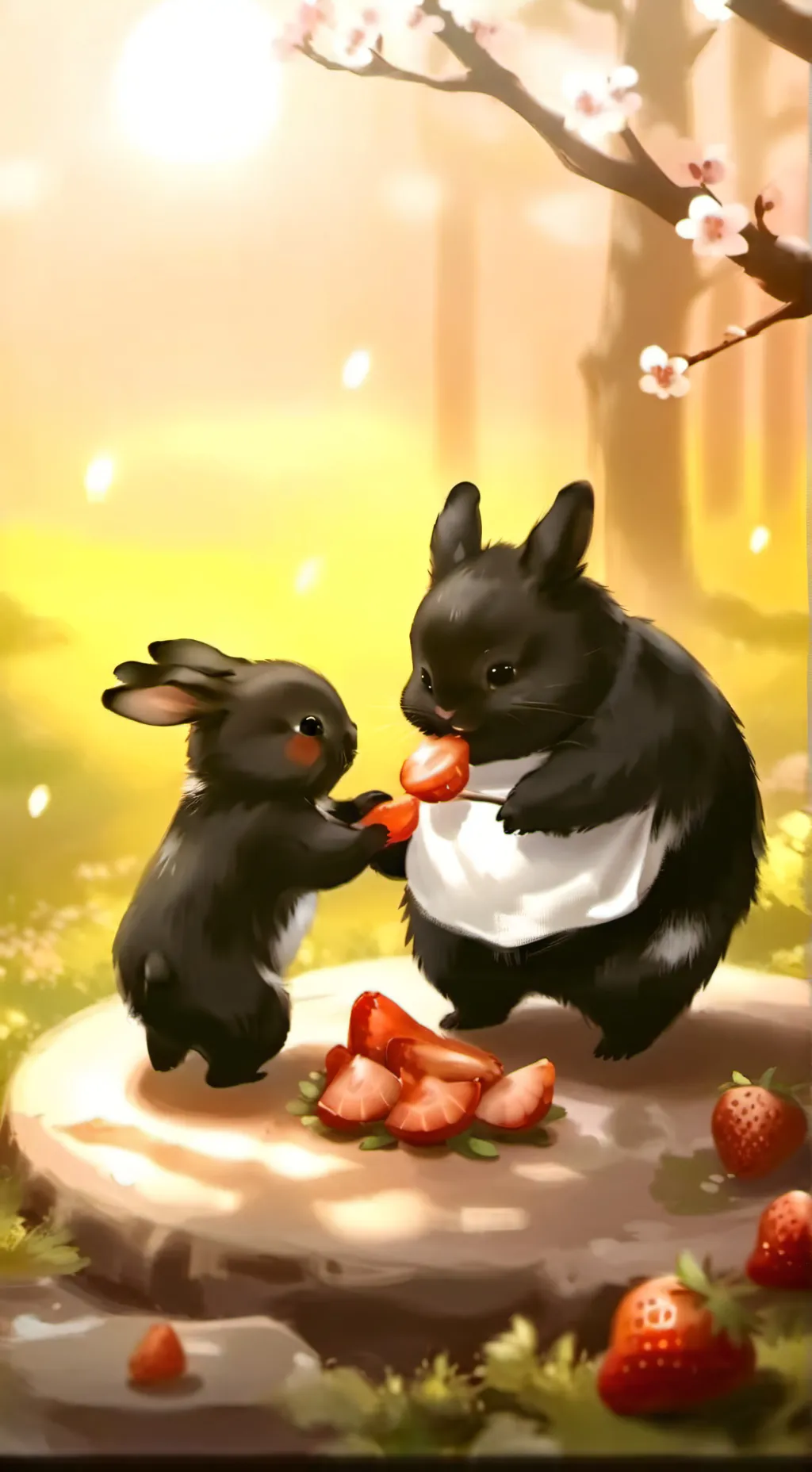 ai character: Fat bunny  background