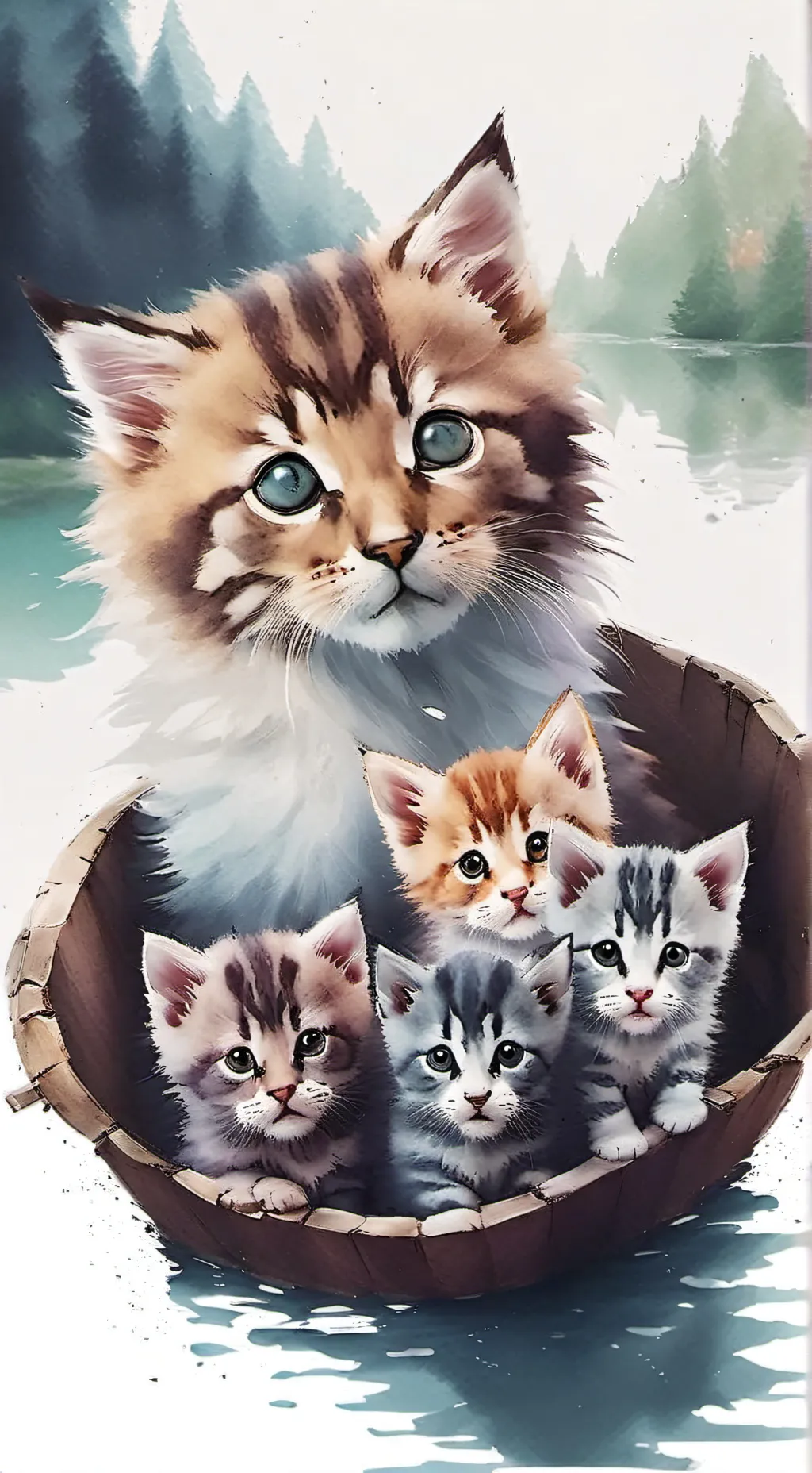 ai character: mother cat background