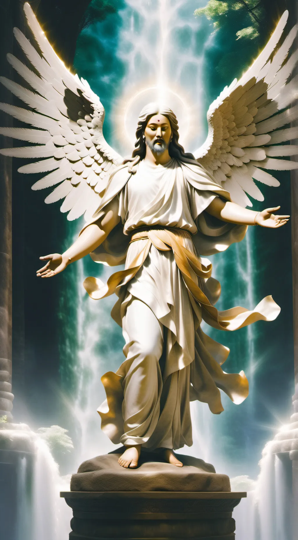 ai character: heaven background