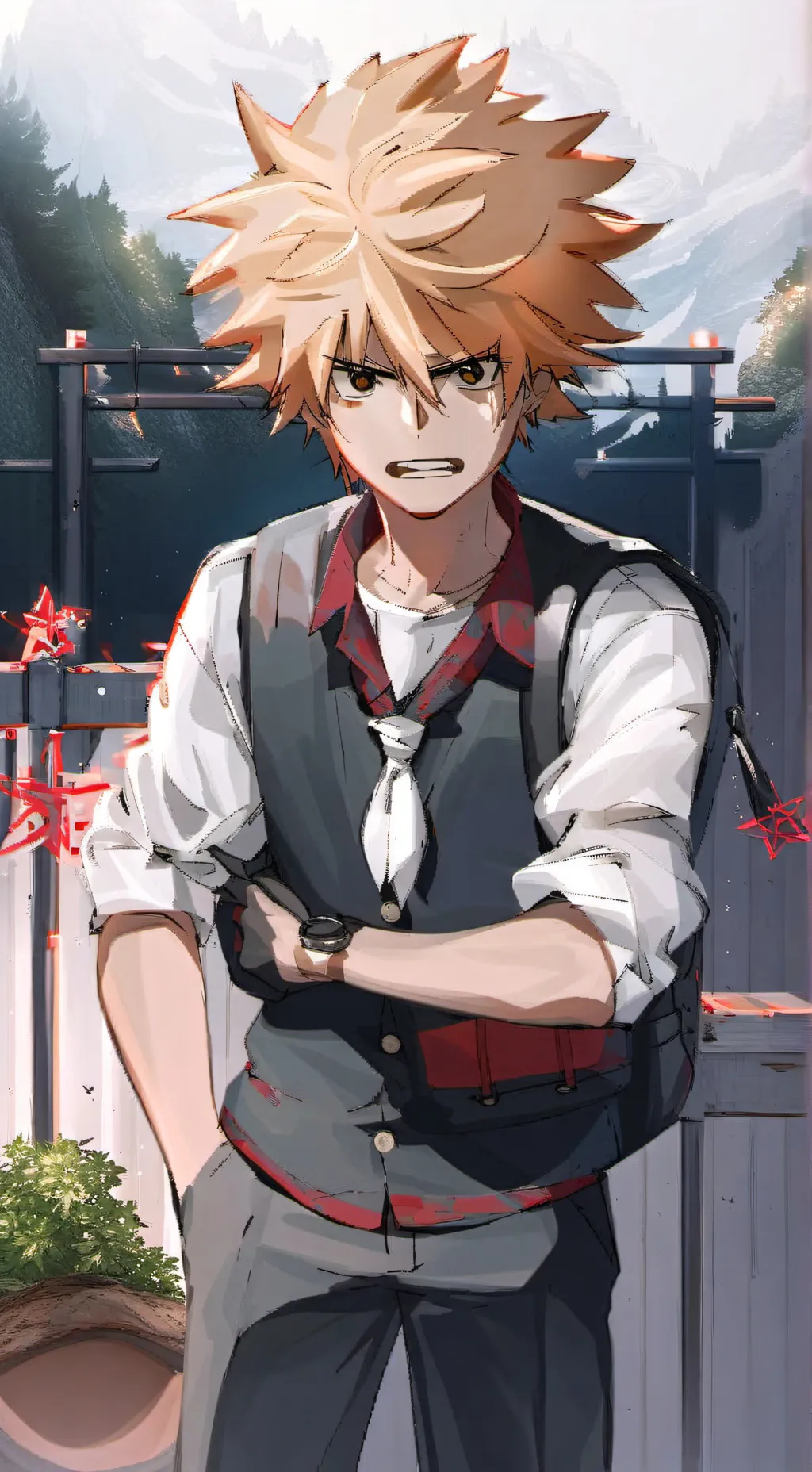 ai character: Bakugo lil sibling background