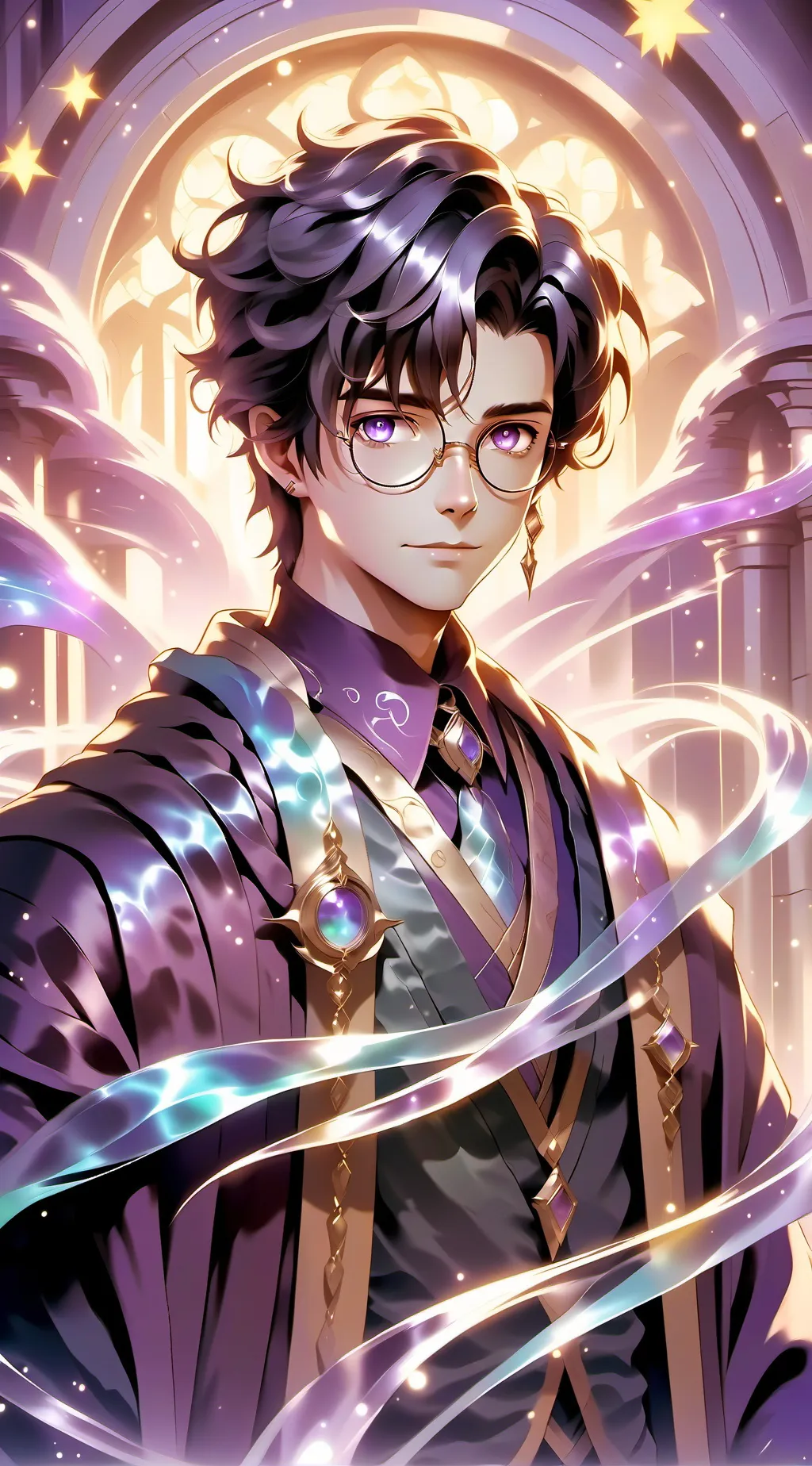ai character: ✨️golden trio✨️ background
