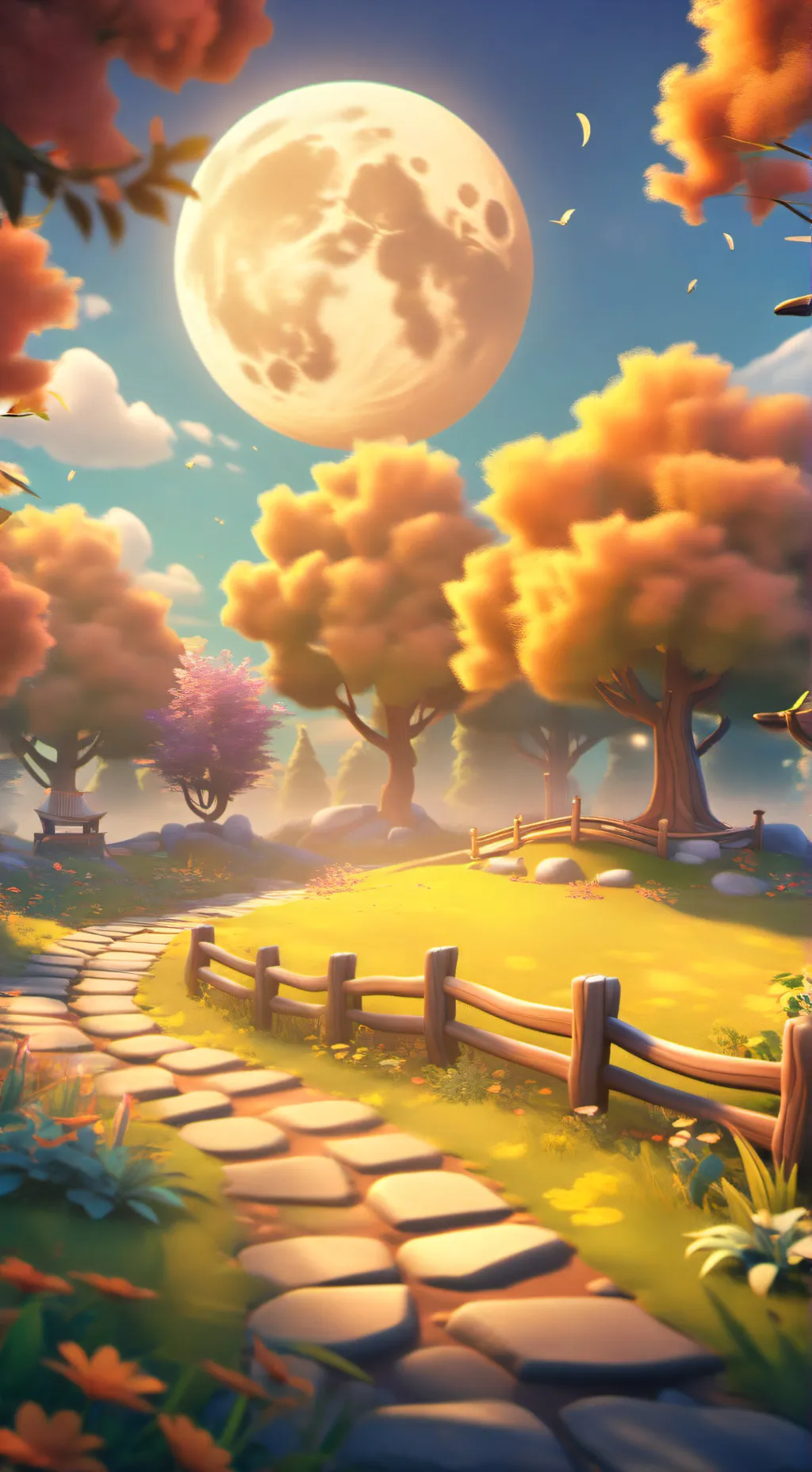 ai character: The sky and moon background