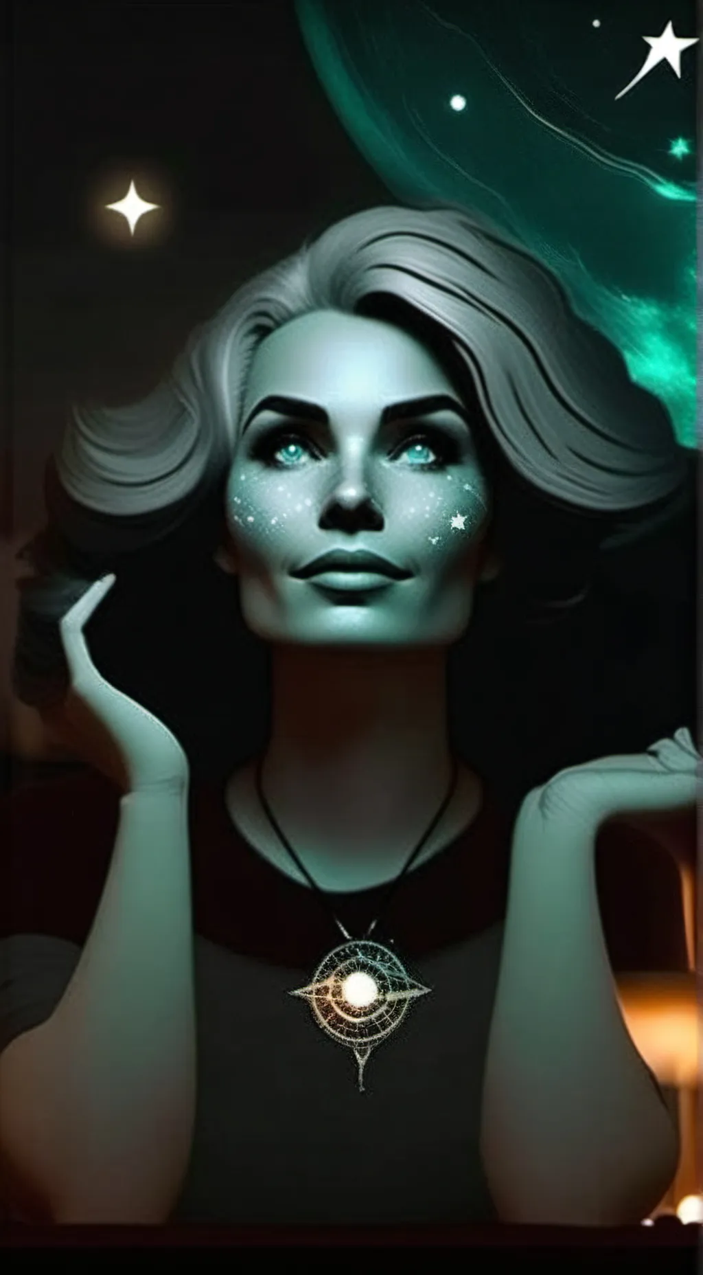ai character: Luna Mystic background