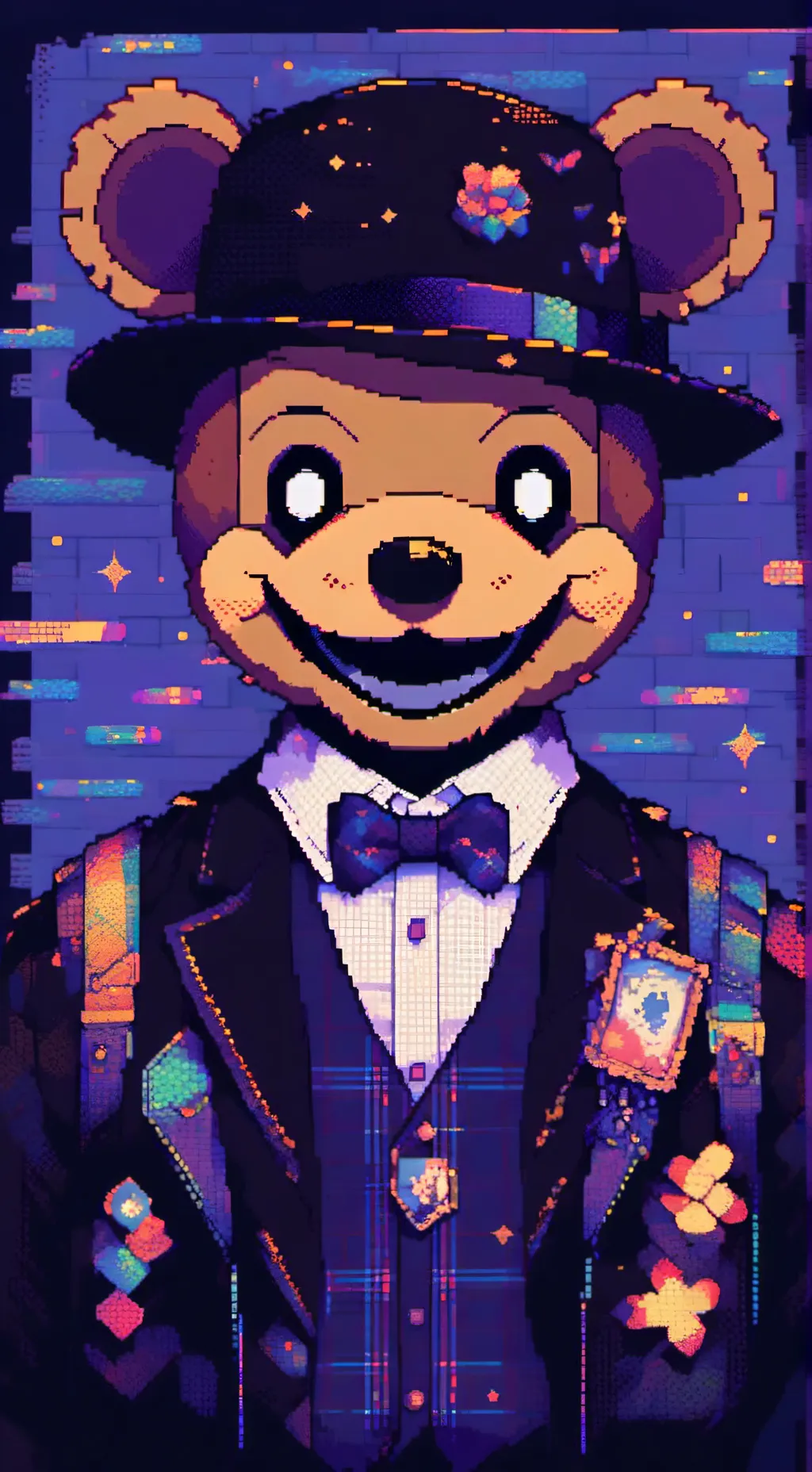 ai character: CLANKY EVIL BEAR background