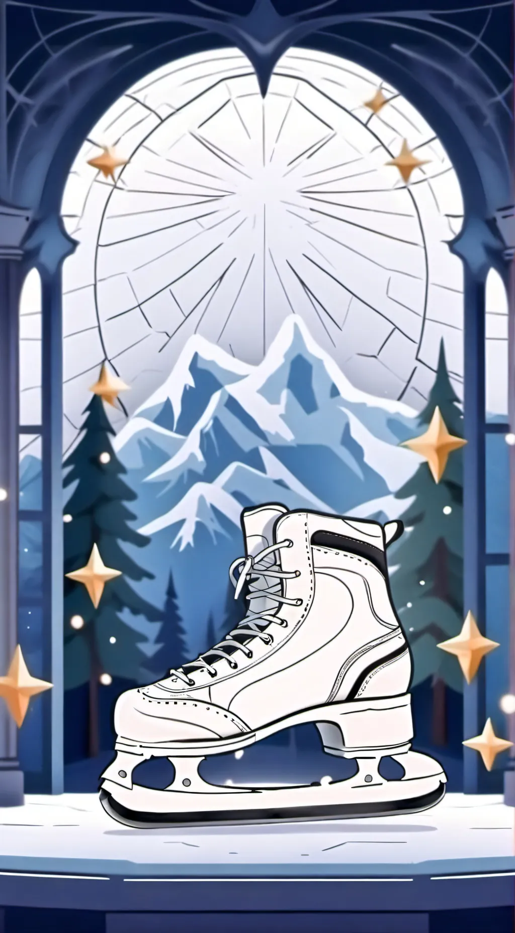 ai character: Mha ice skating  background