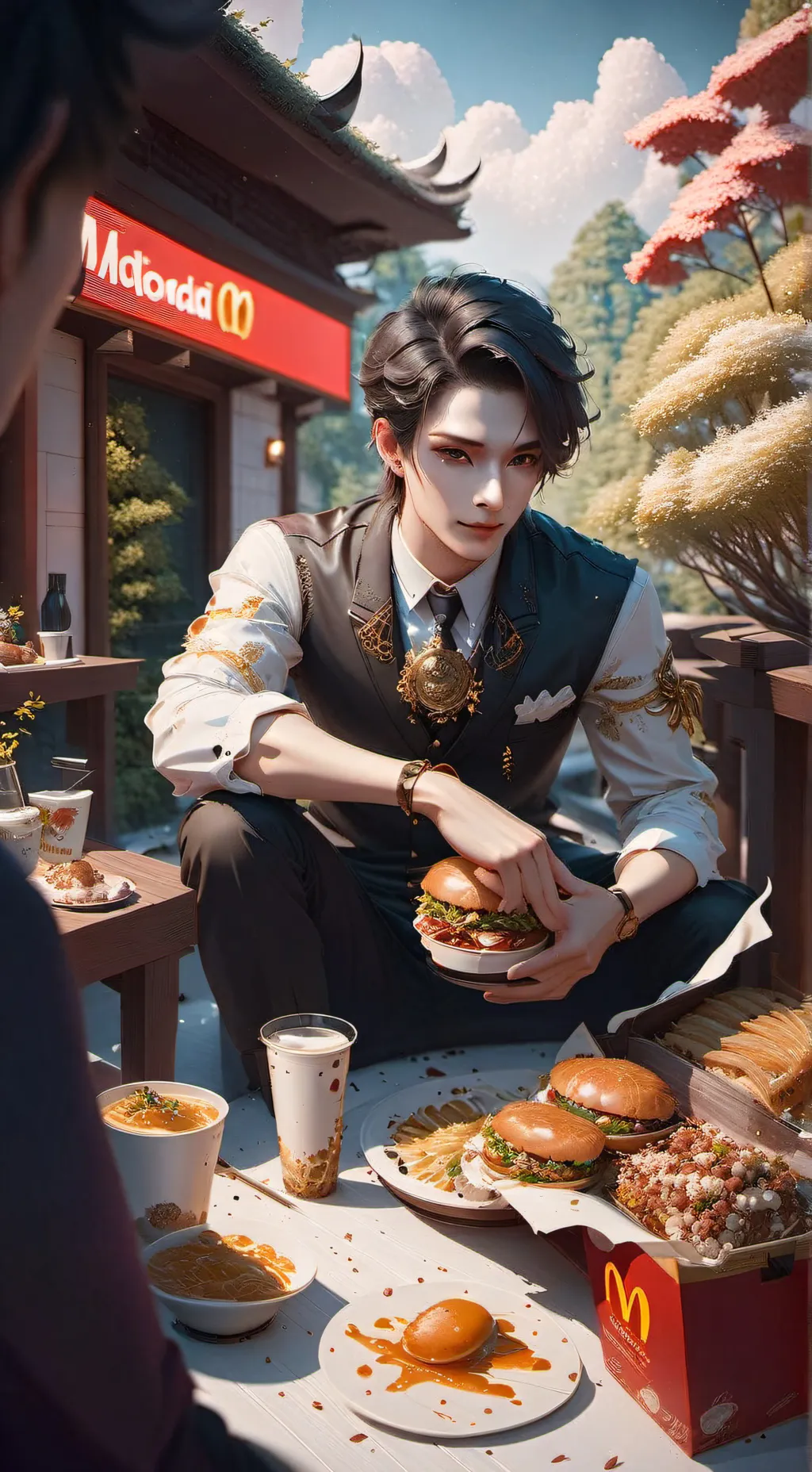 ai character: Mcdonald background