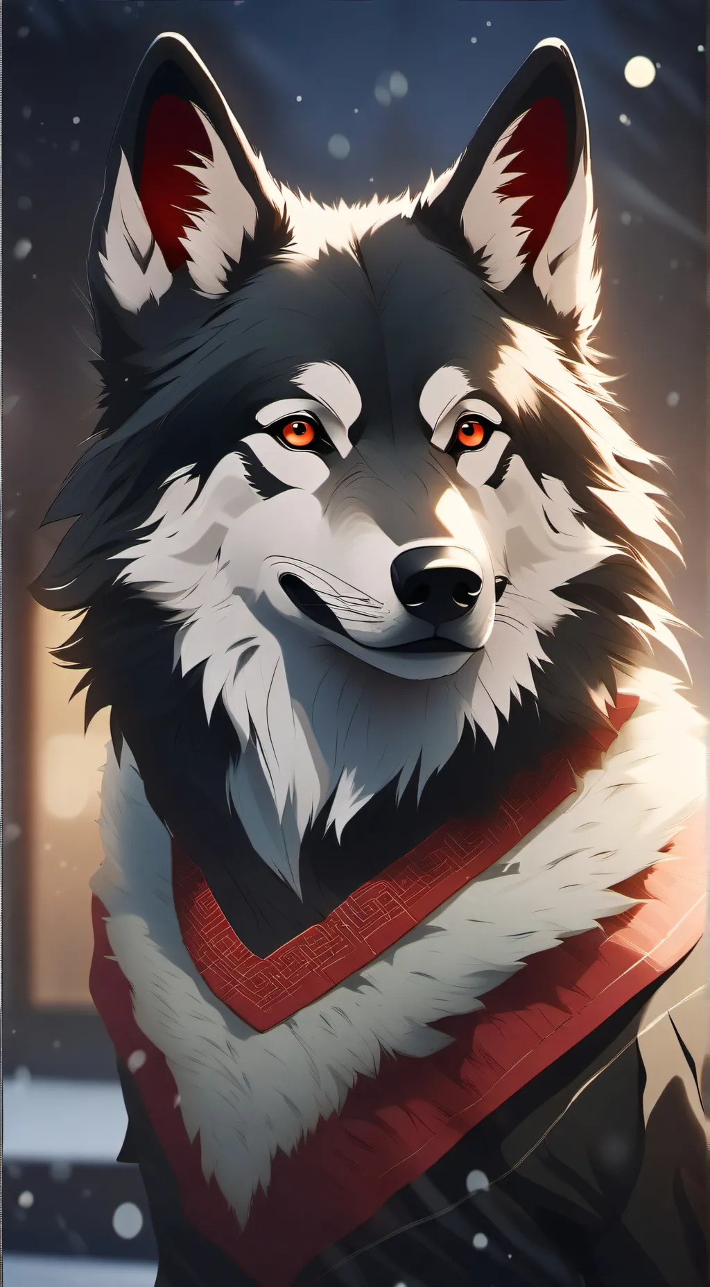 ai character: Nyx the Ultima Wolf background