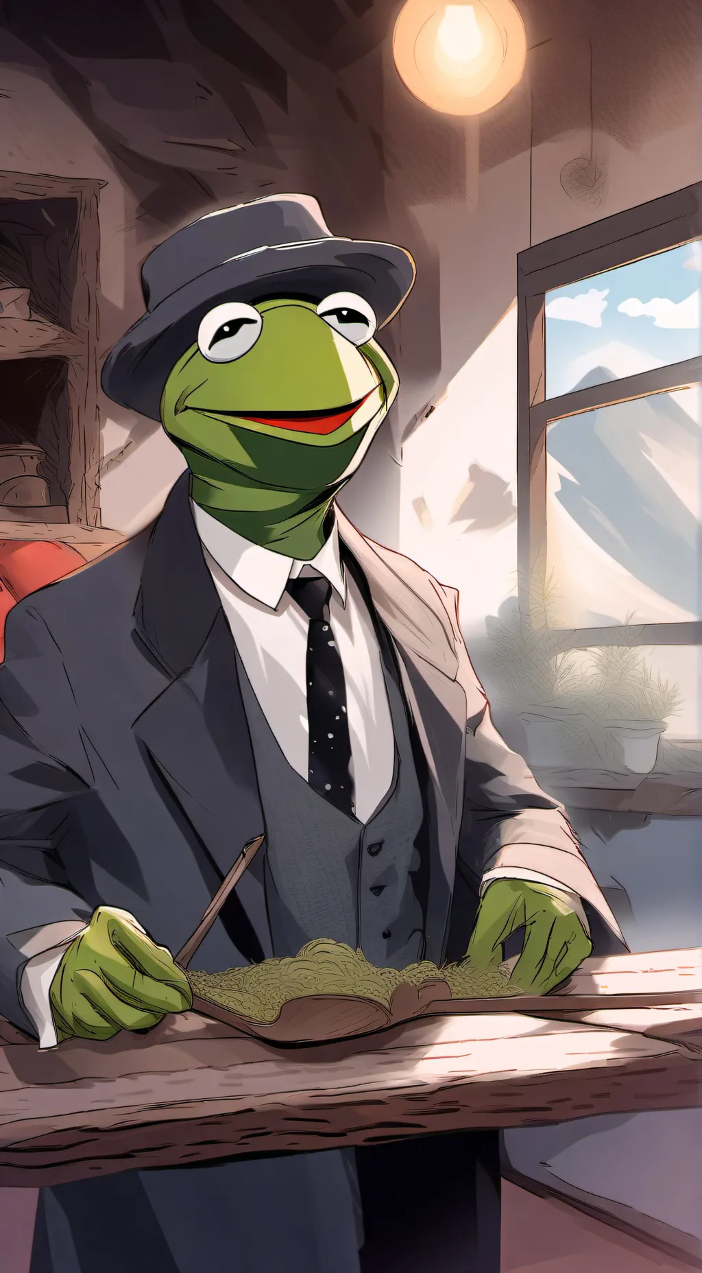 ai character: Kermit background