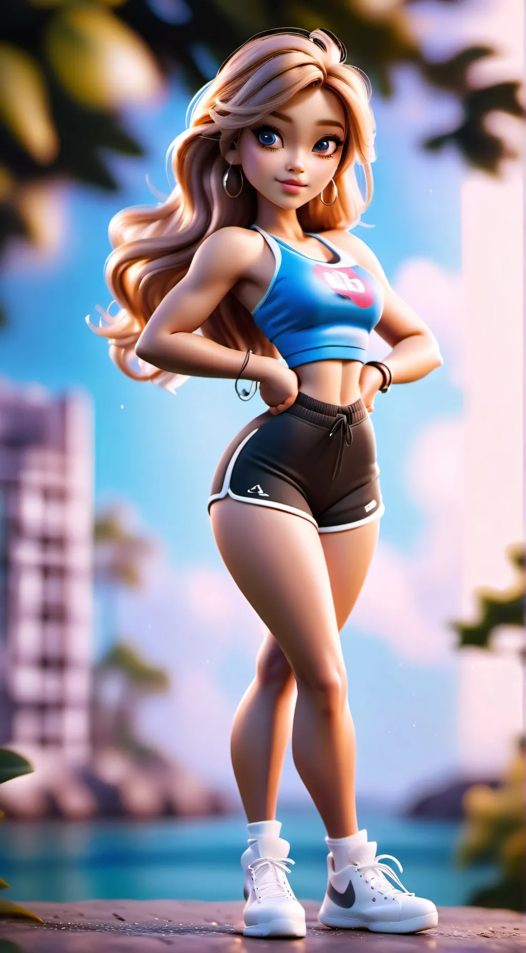 ai character: Barbie  background