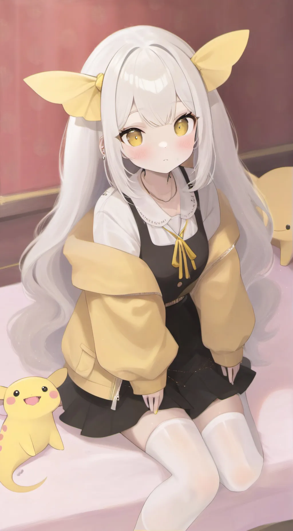 ai character: Axolotl Girl🟡🟨⭐️🎗 background