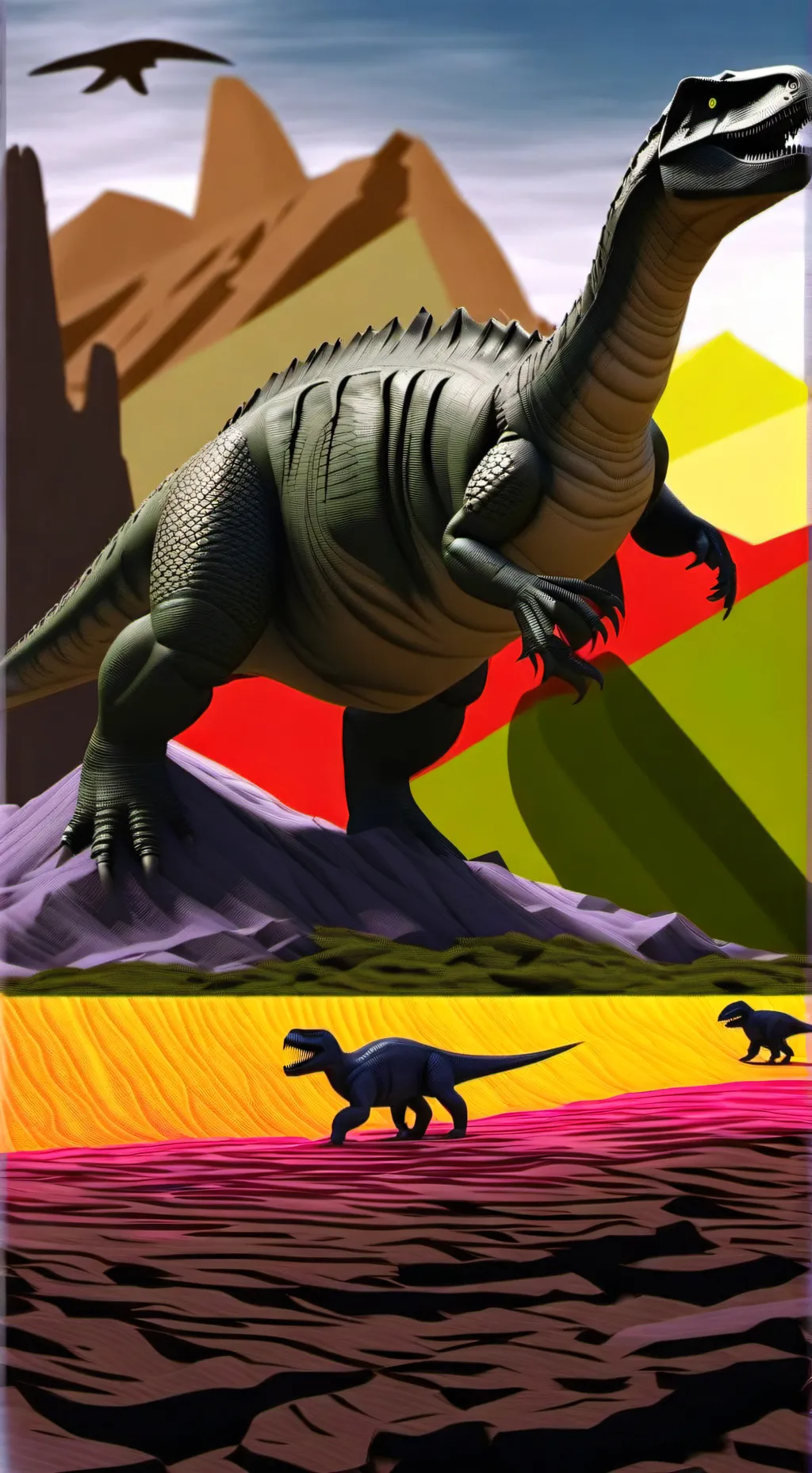 ai character: 🦖💚Arex&Vastatore🦖💜 background