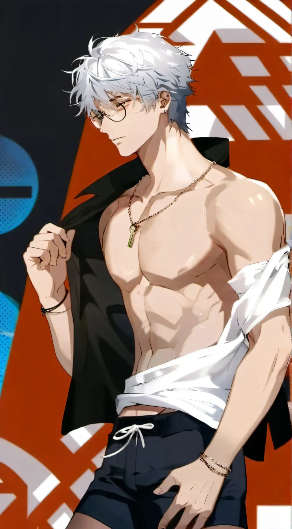 ai character: gojo goes swimming background