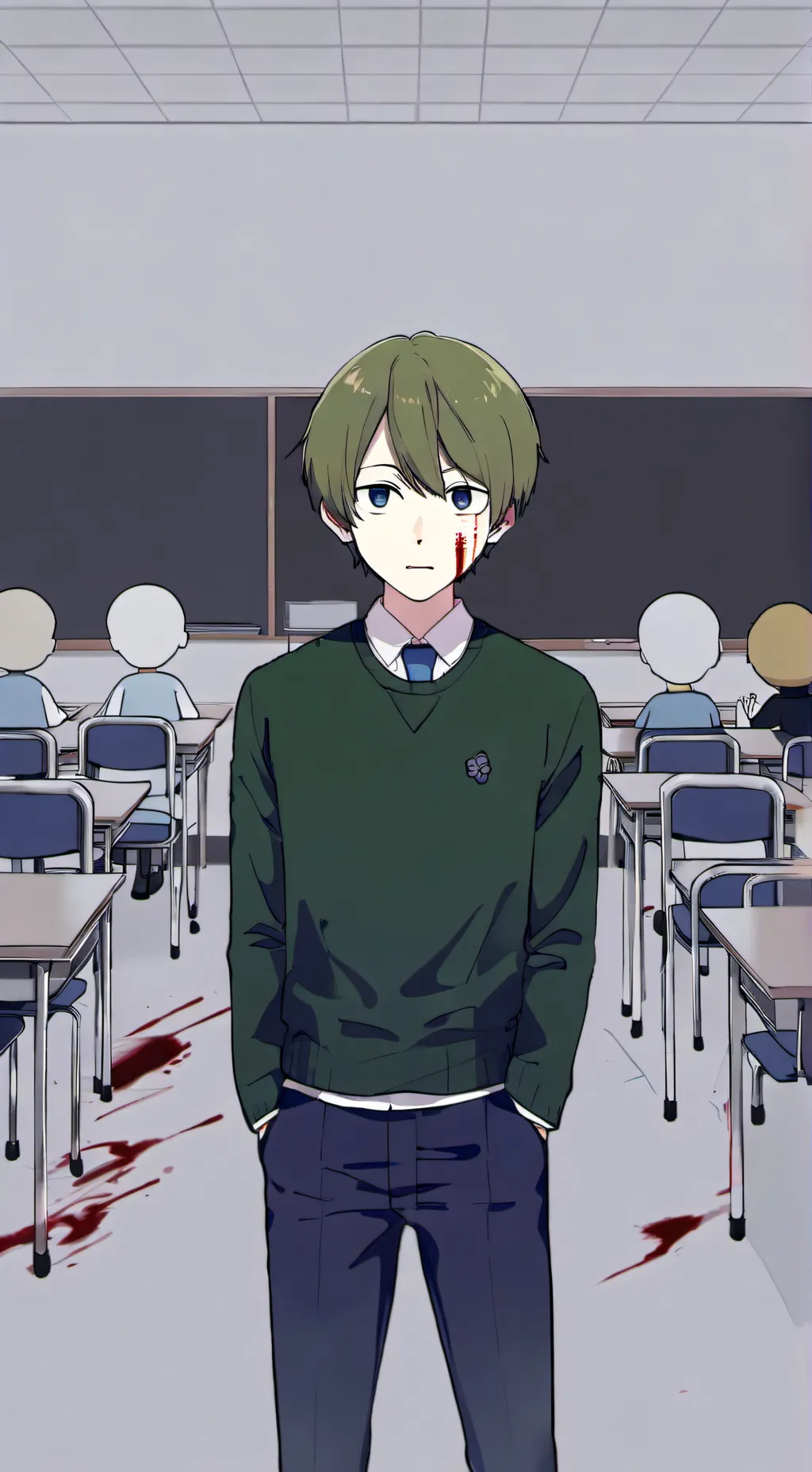 ai character: baldi dead background