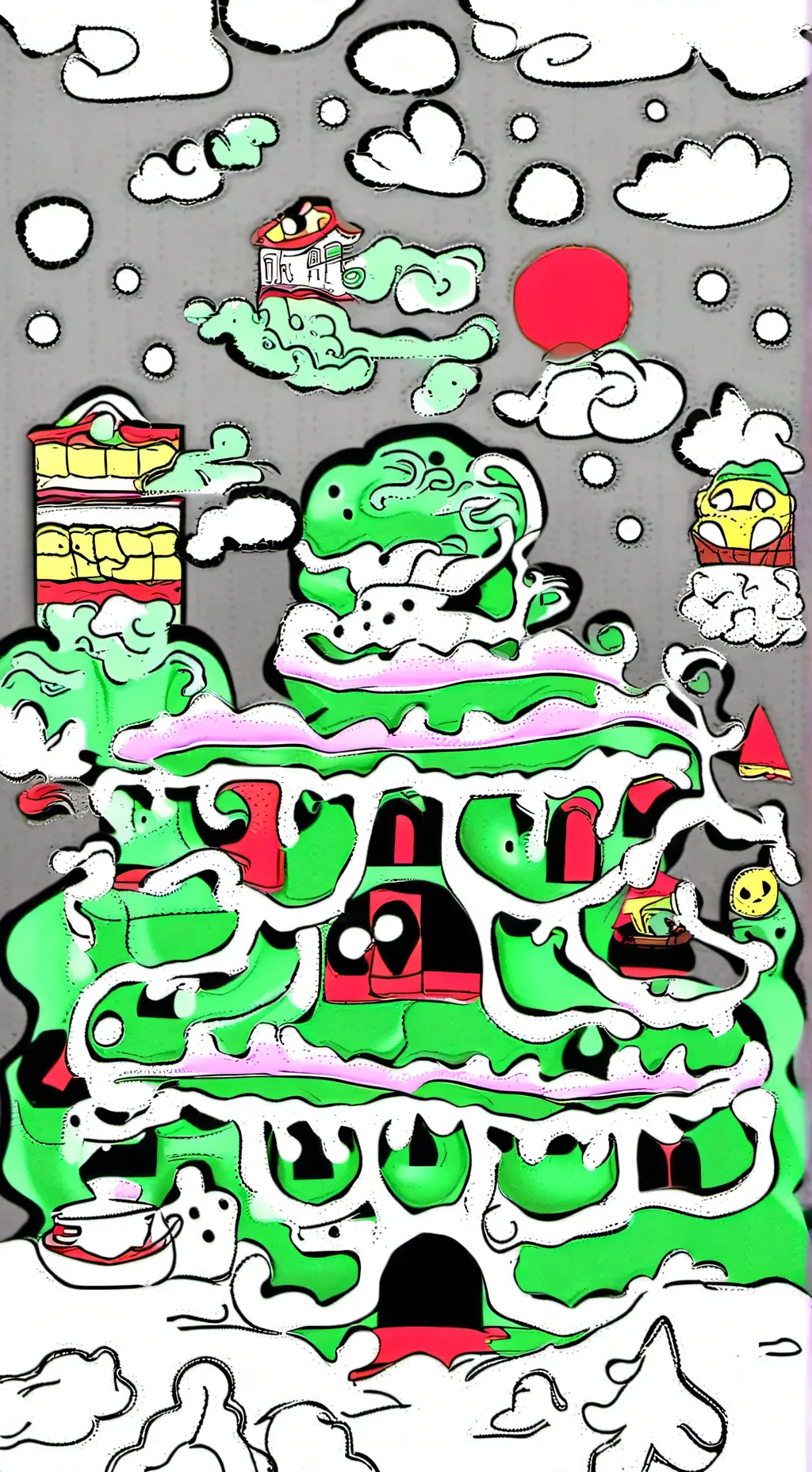 ai character: Dandy world trip background