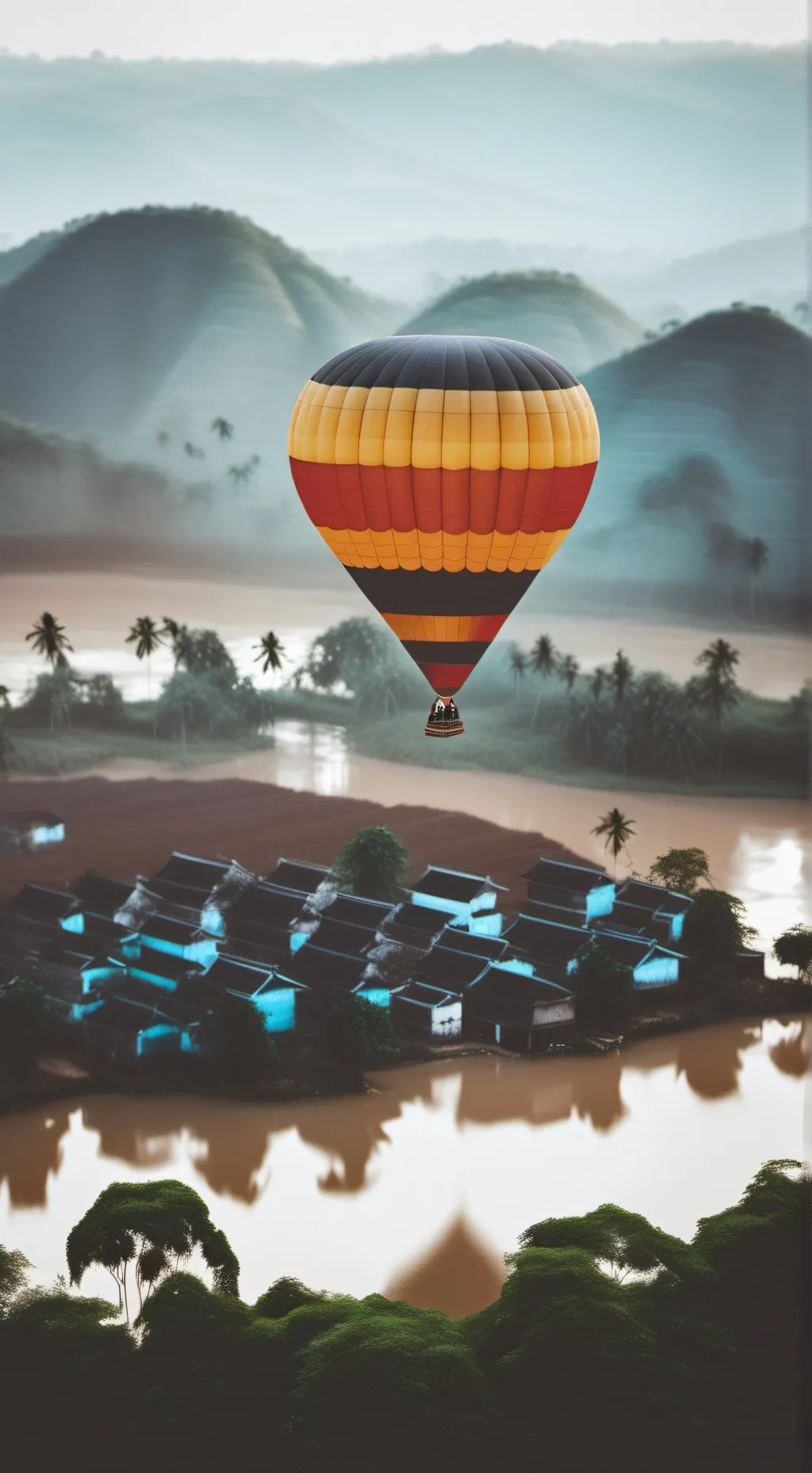 ai character: Stuck in balloon background
