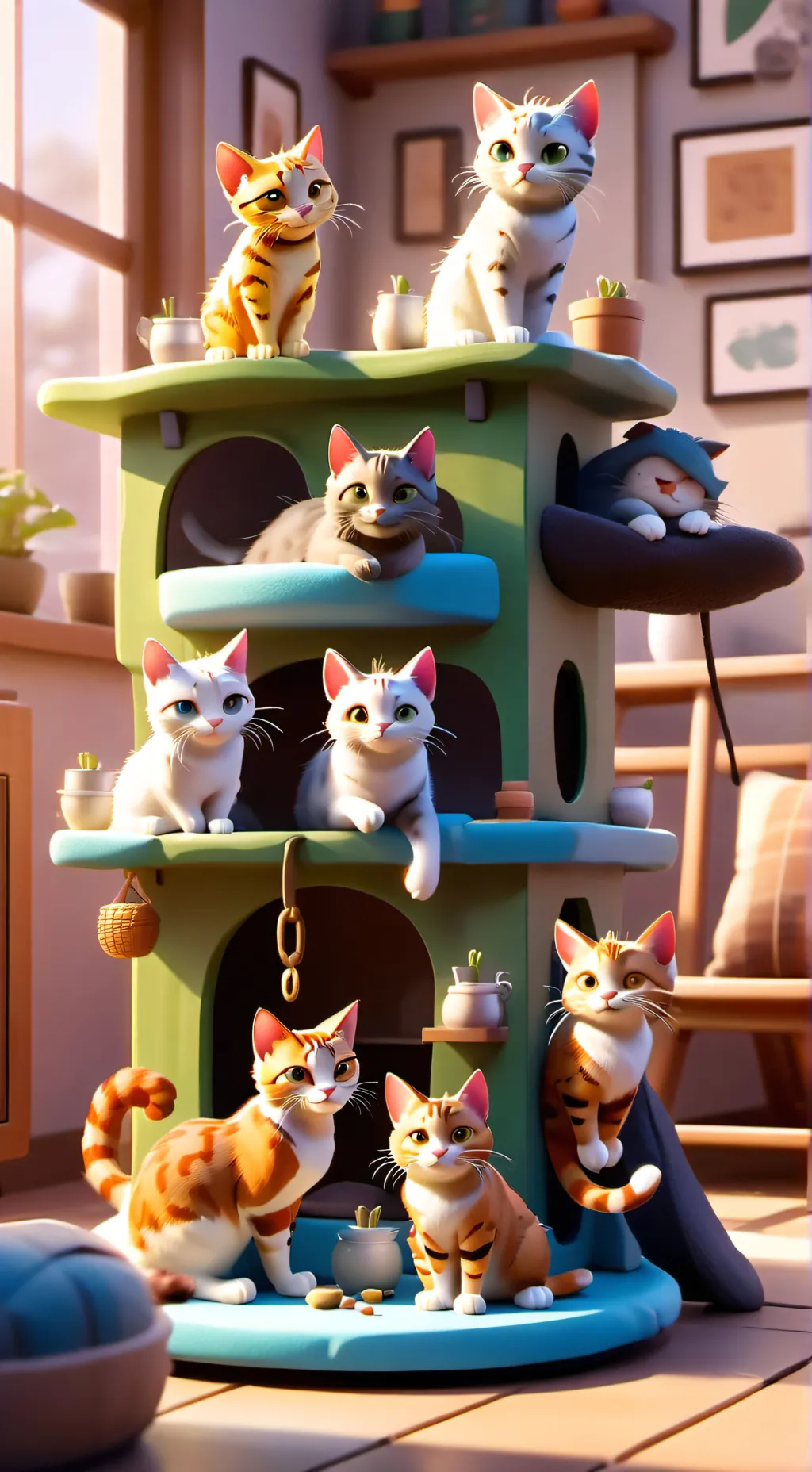 ai character: cats background