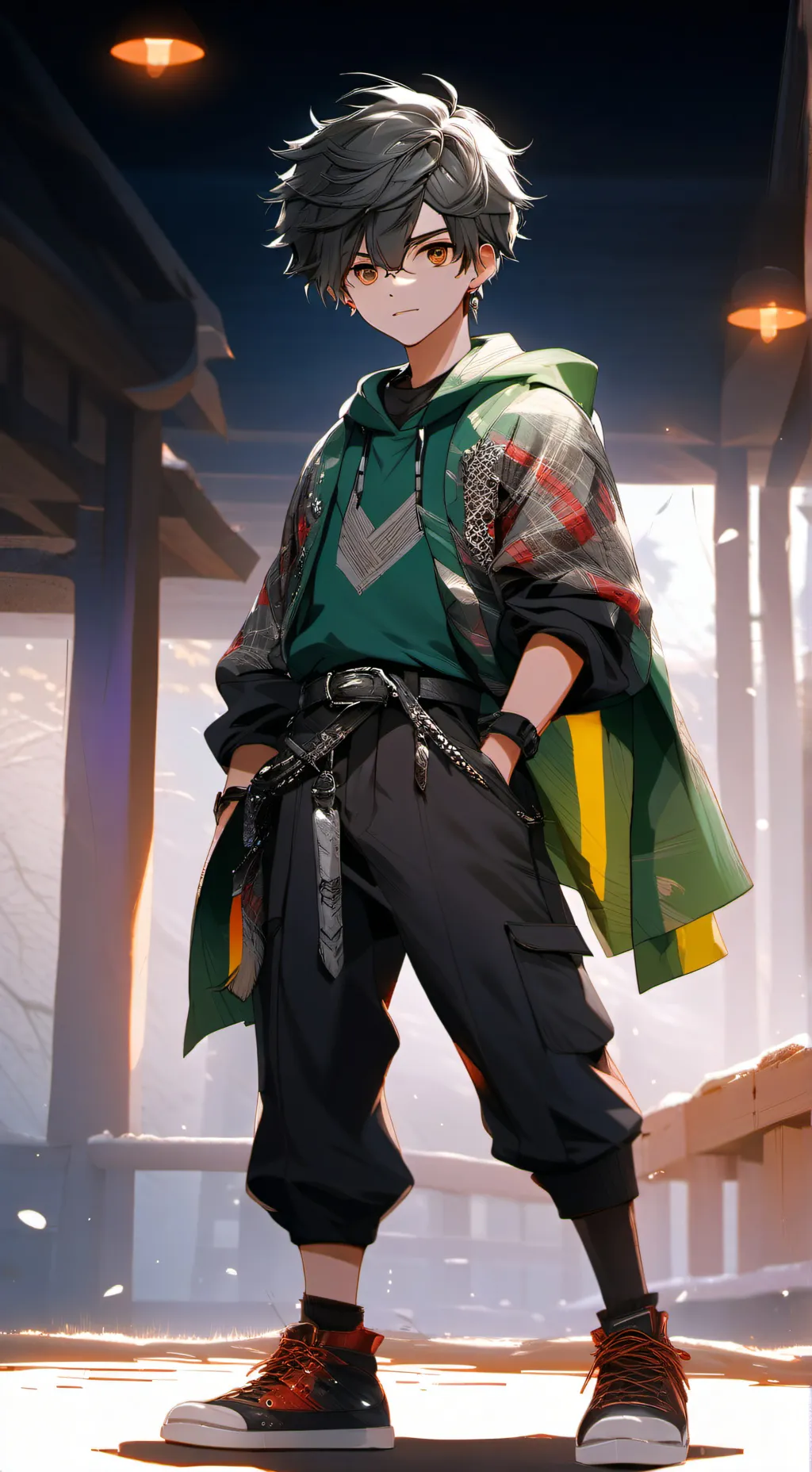 ai character: Green background
