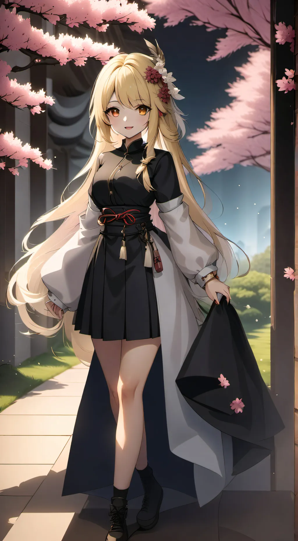 ai character: blossem background