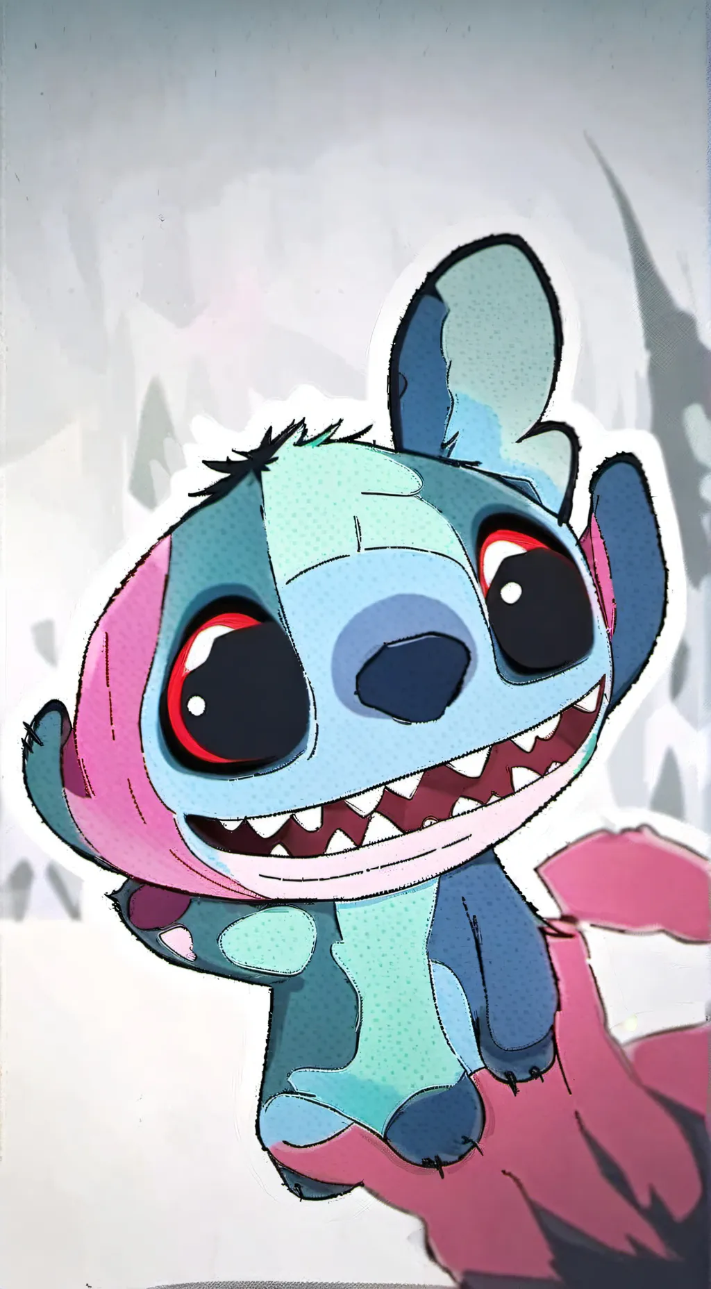 ai character: stitch  background