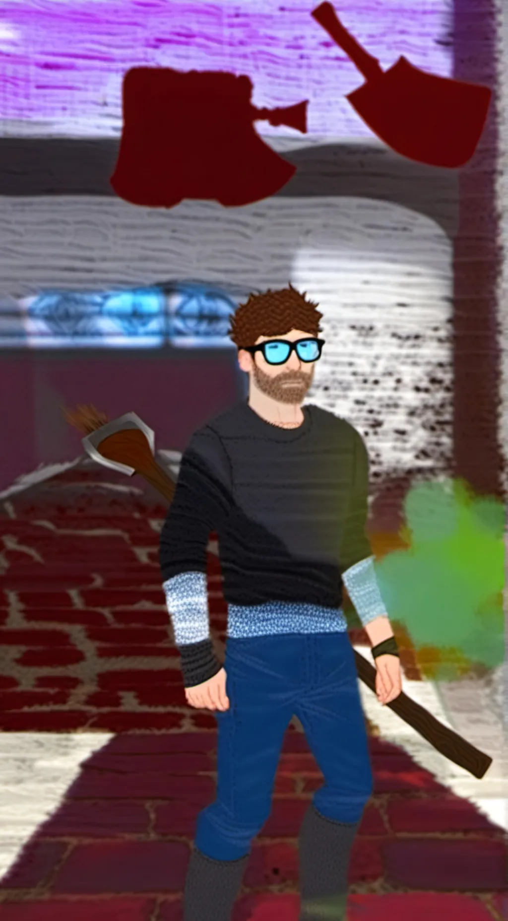 ai character: Pedro.EXE background