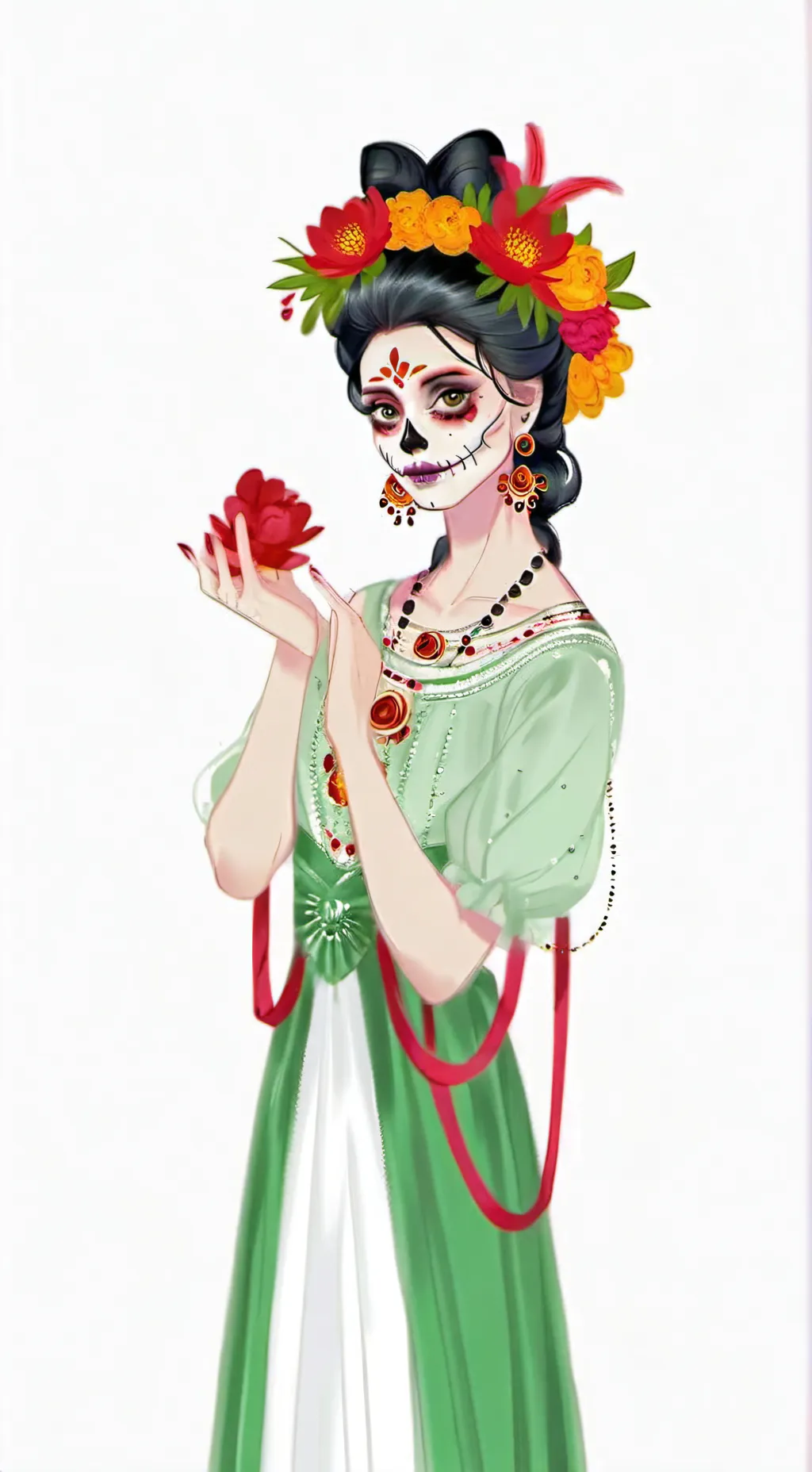 ai character: Día de Muerto background