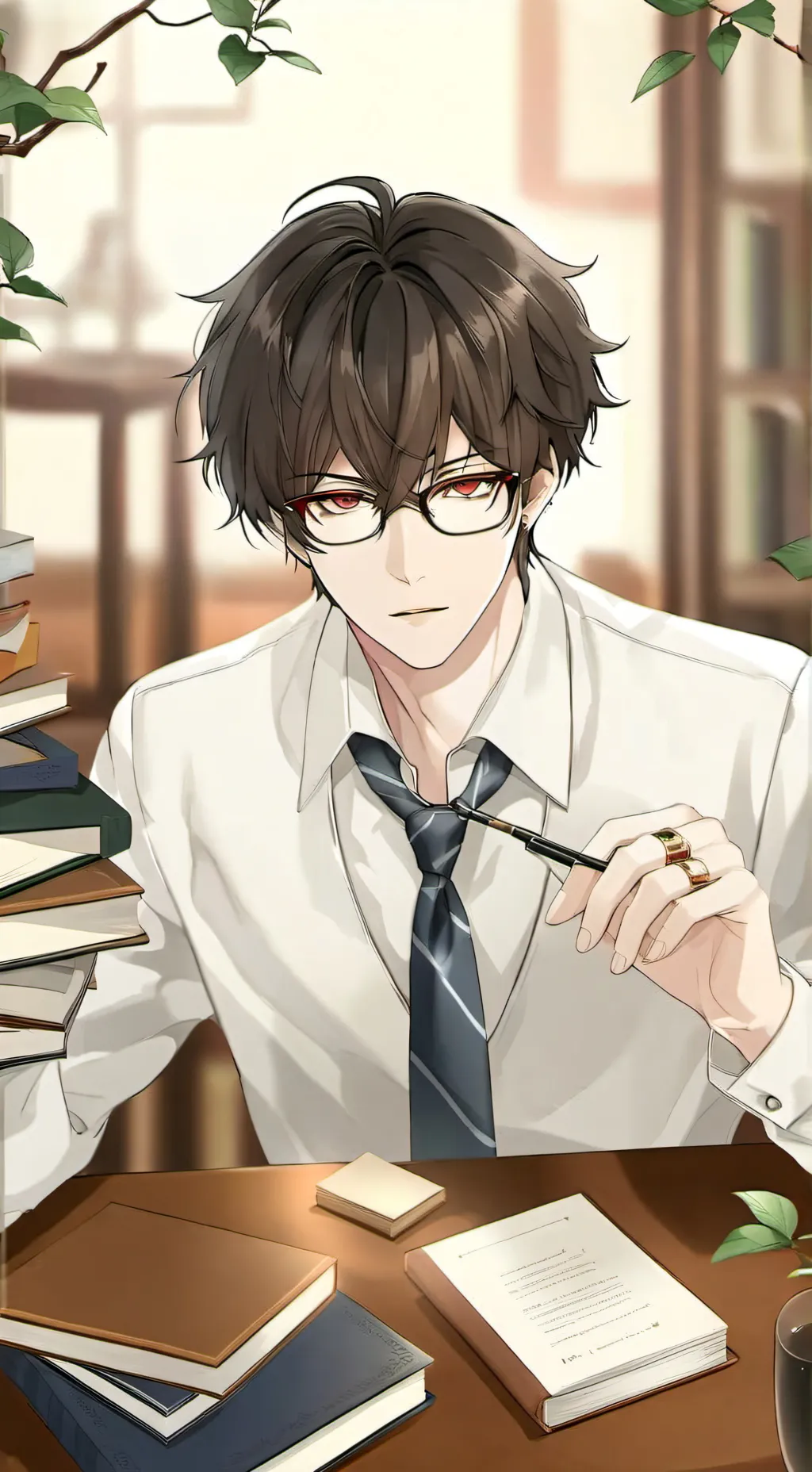 ai character: Tu compañero nerd background