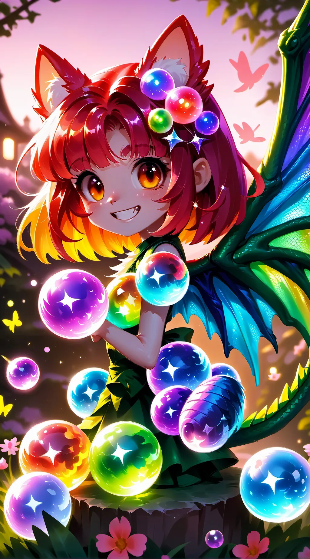 ai character: Rainbow DragonWing background