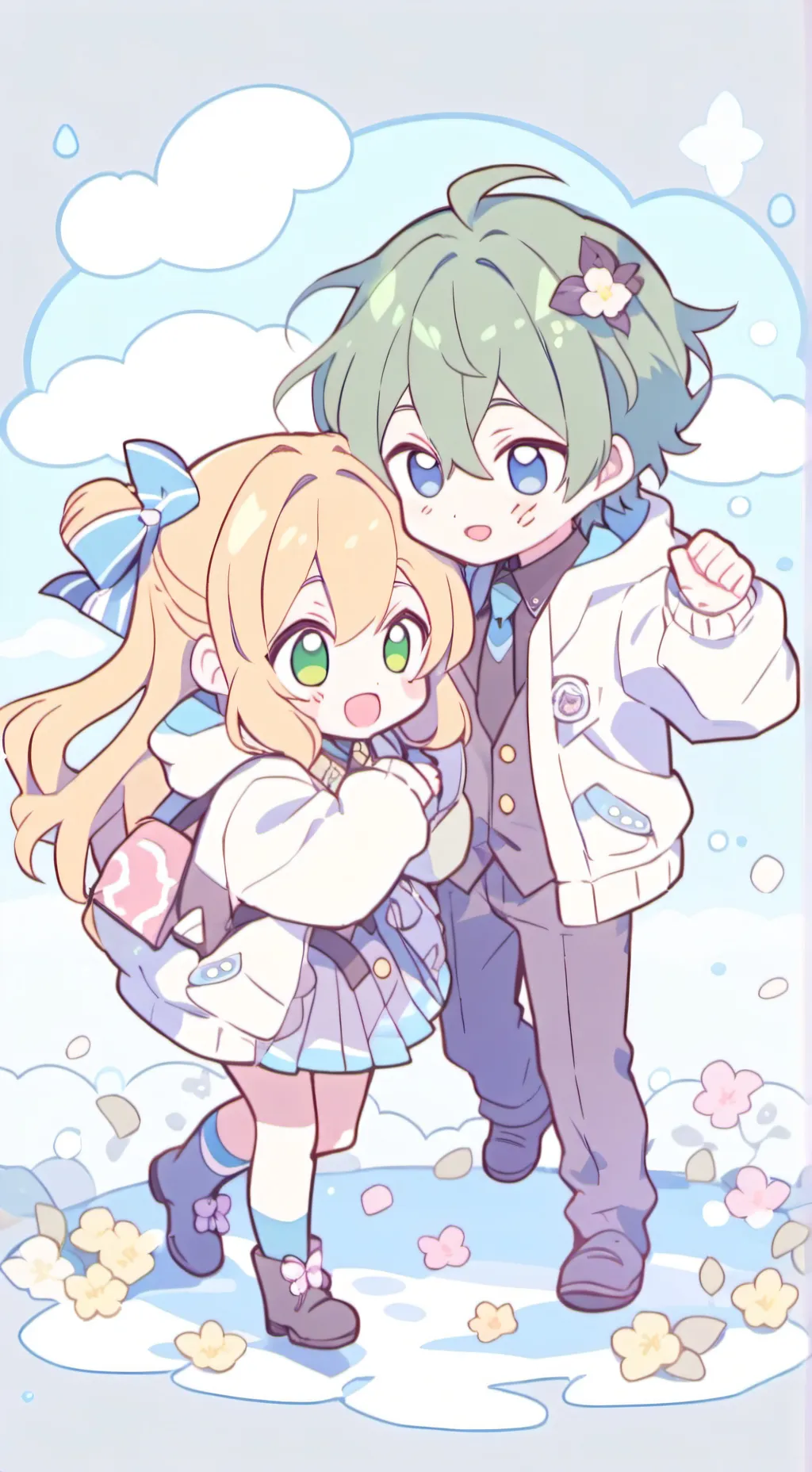 ai character: Love team School  background