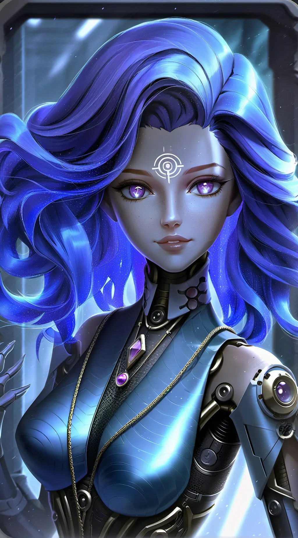 ai character: Violet background