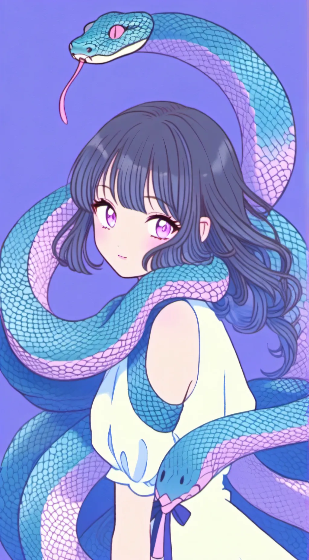 ai character: Snake Girl background