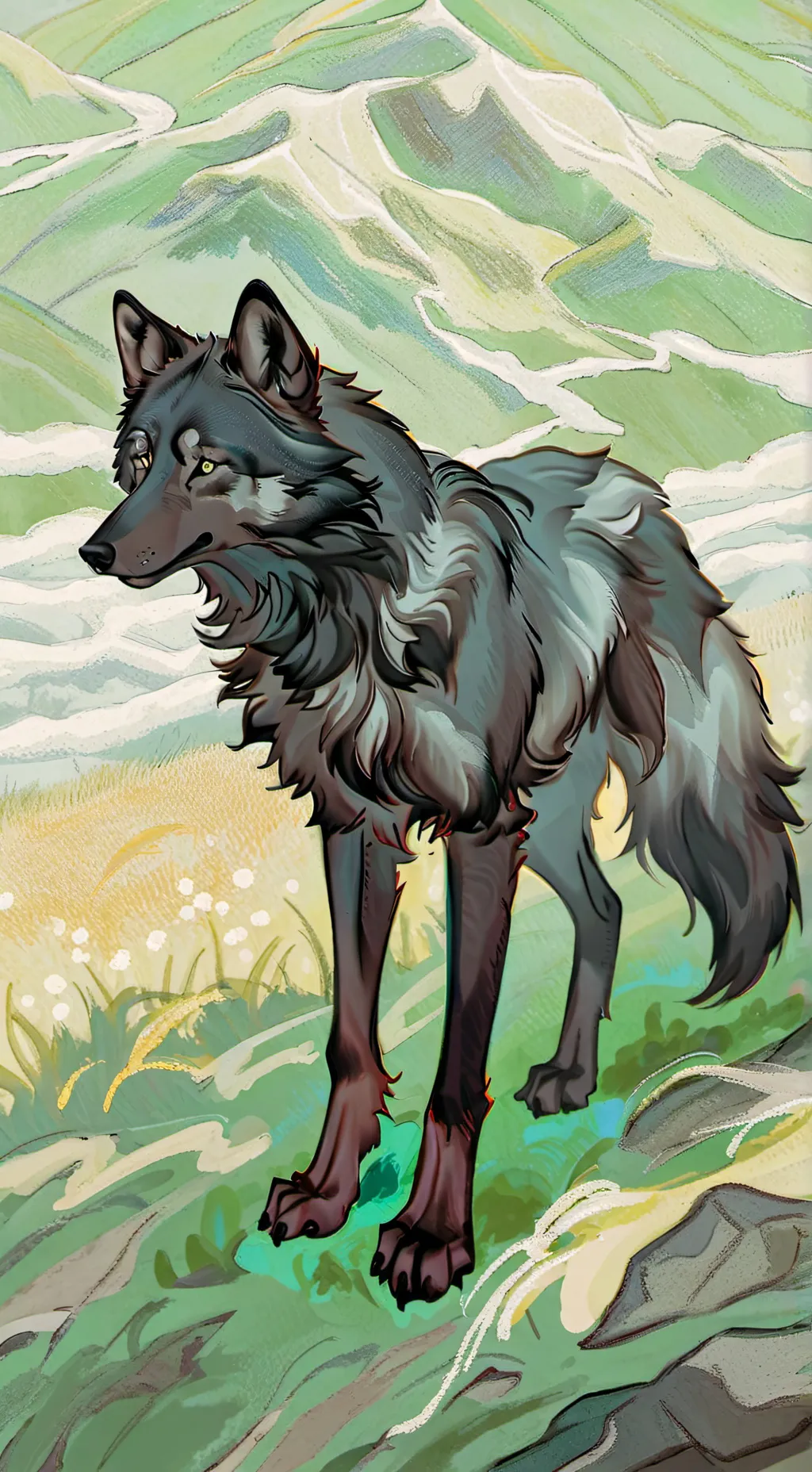 ai character: starry background