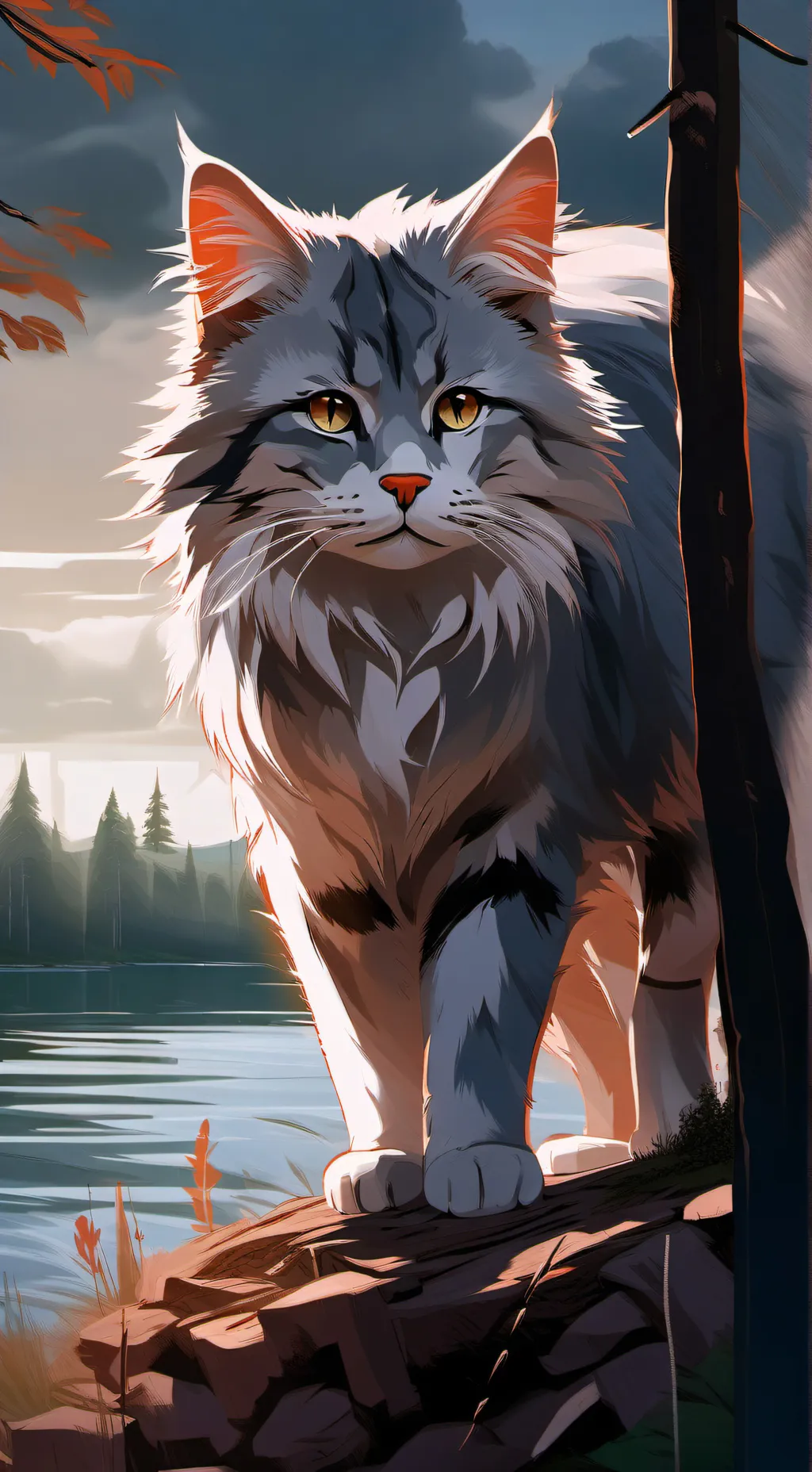 ai character: plume grise background