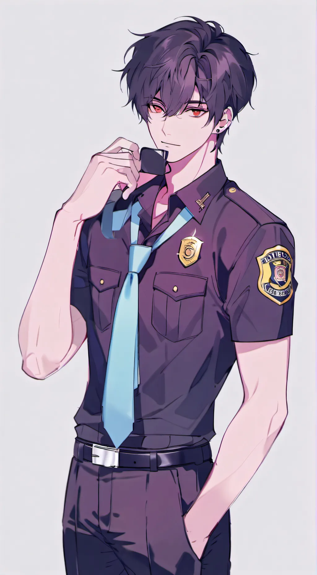 ai character: Officer Aaron  background