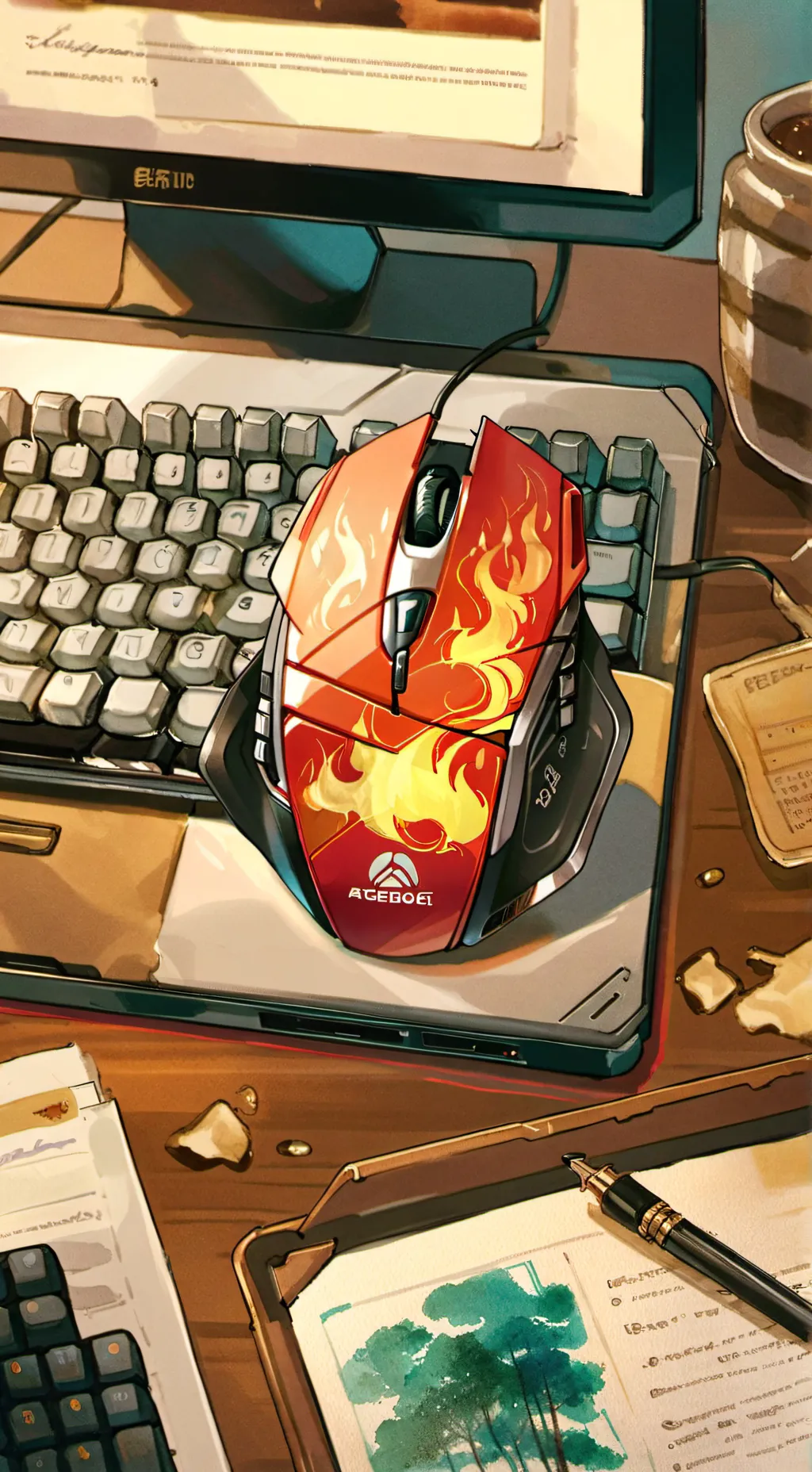 ai character: alan Becker  background