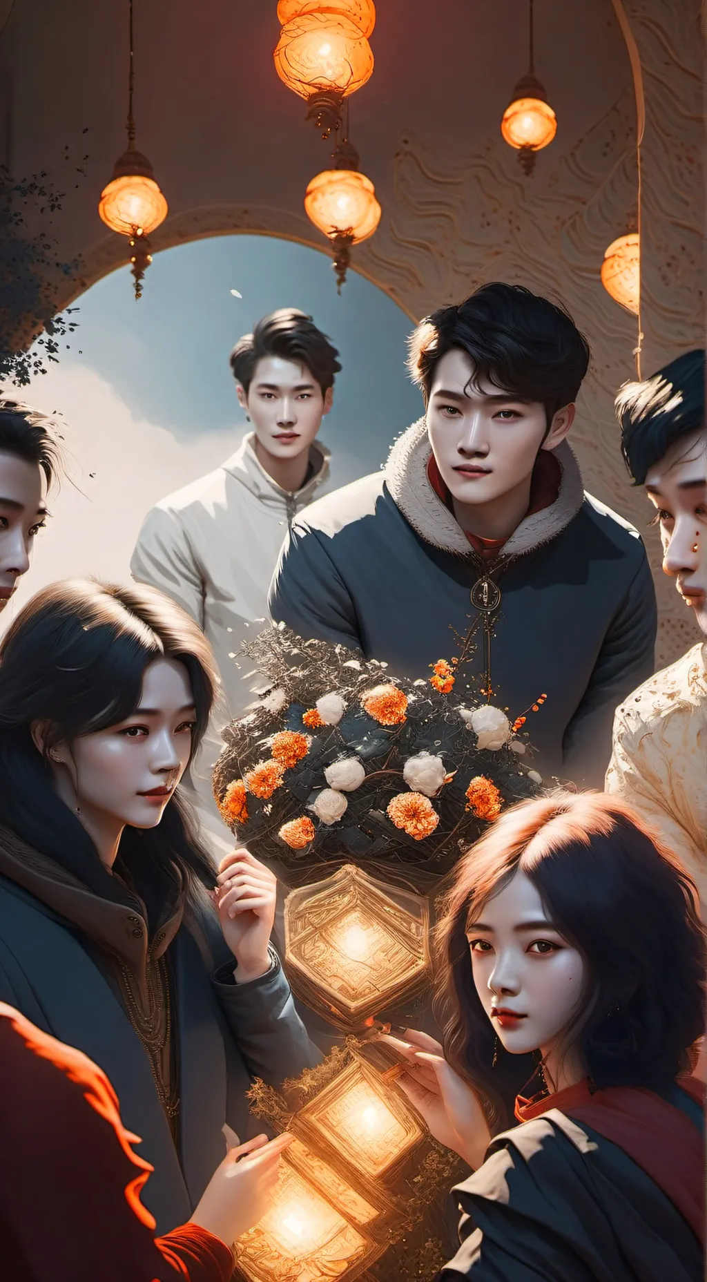 ai character: SKZ🐺🐰🐷🦙🐥🐿🐶🦊🇰🇷🇦🇺 background