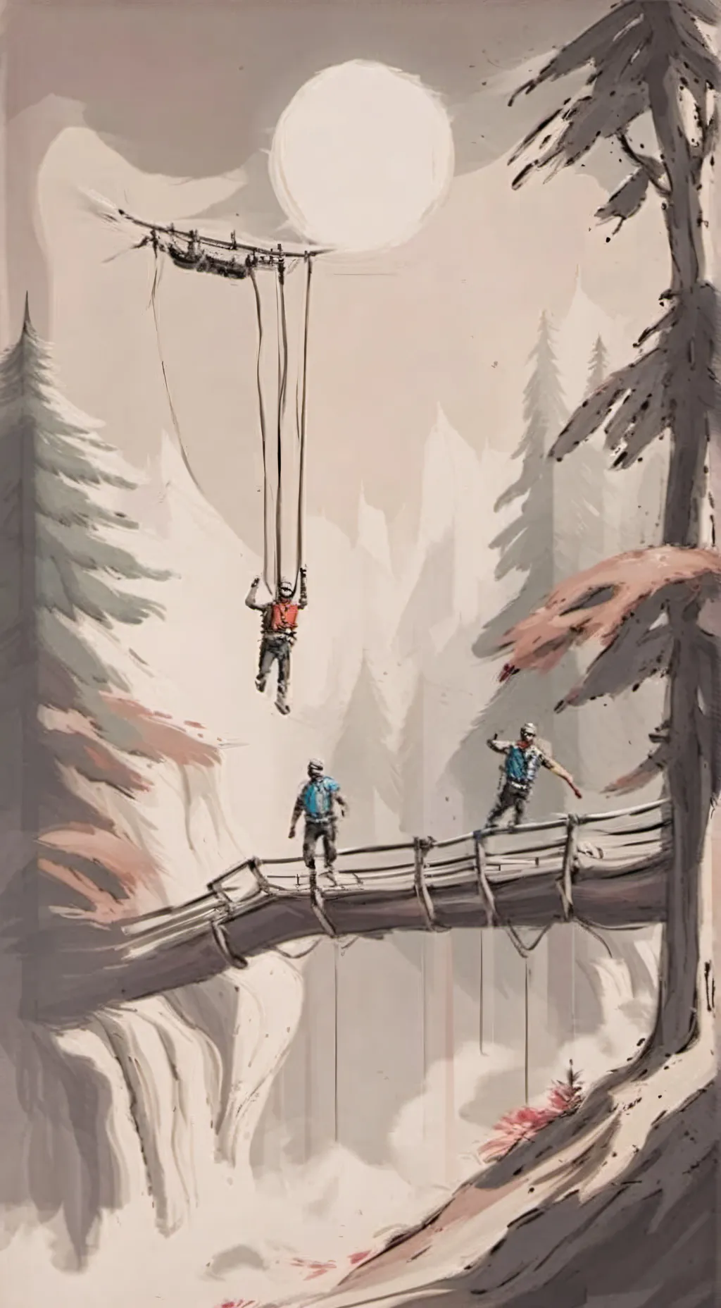 ai character: COD Bungee jumping background