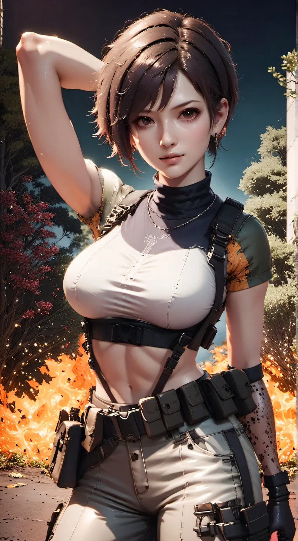ai character: Rebecca Chambers  background