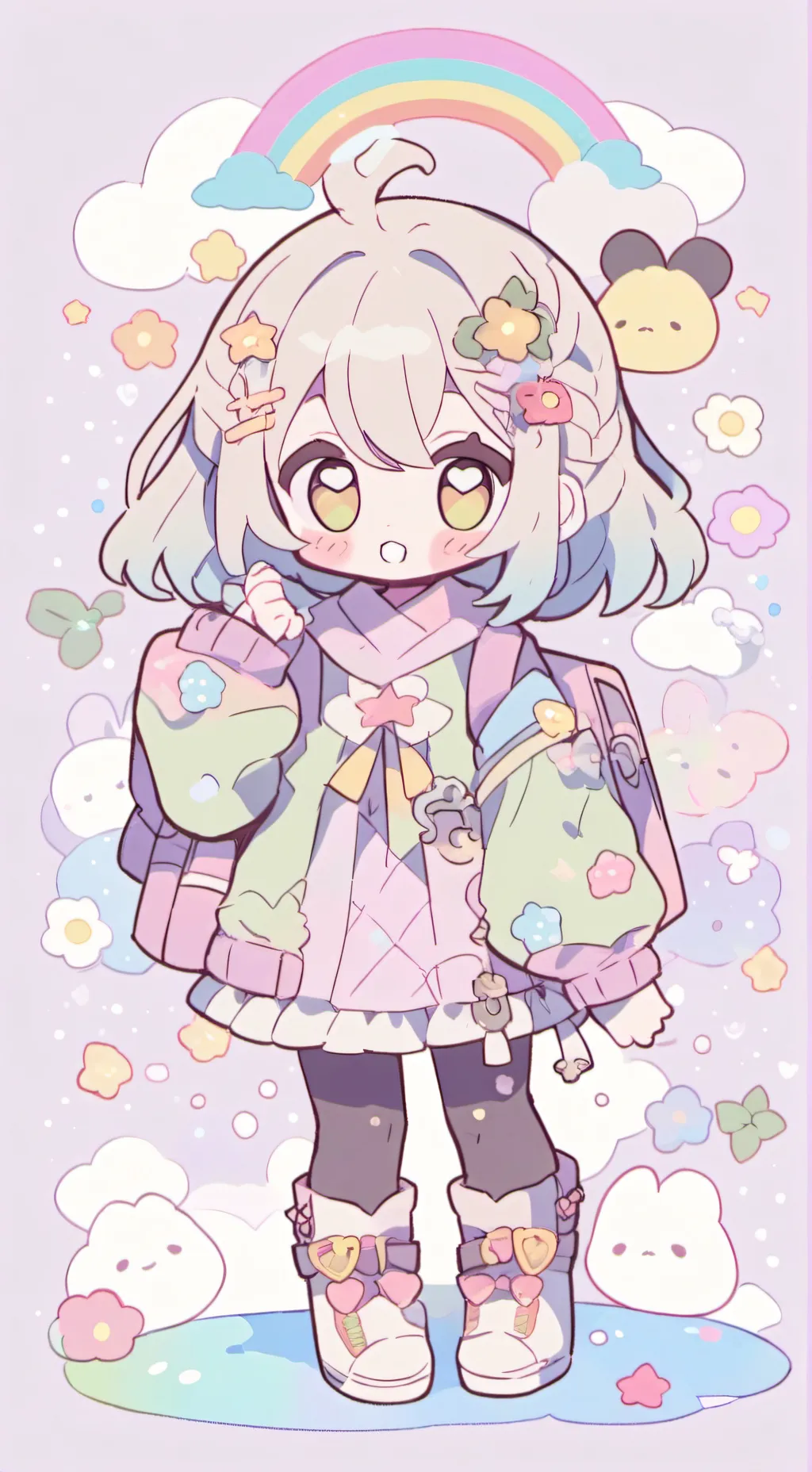 ai character: rainby background