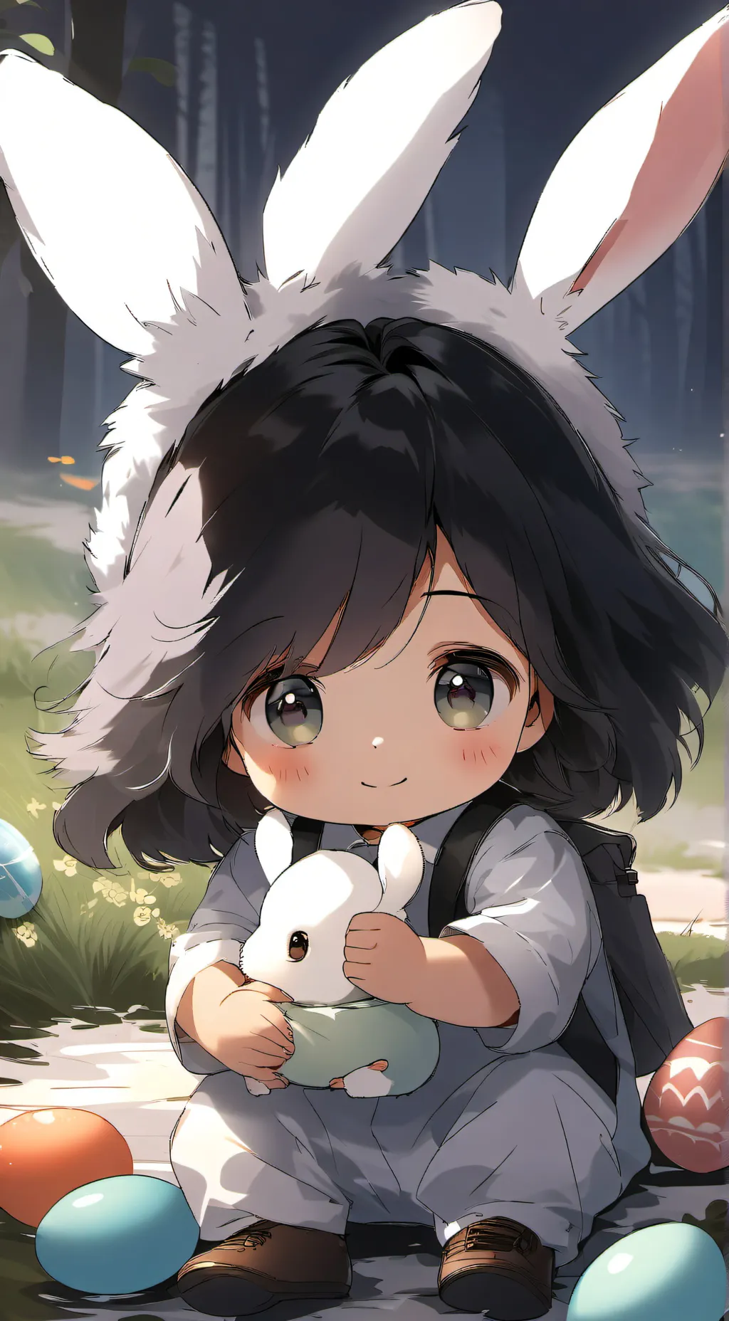ai character: baby Easter bunny background