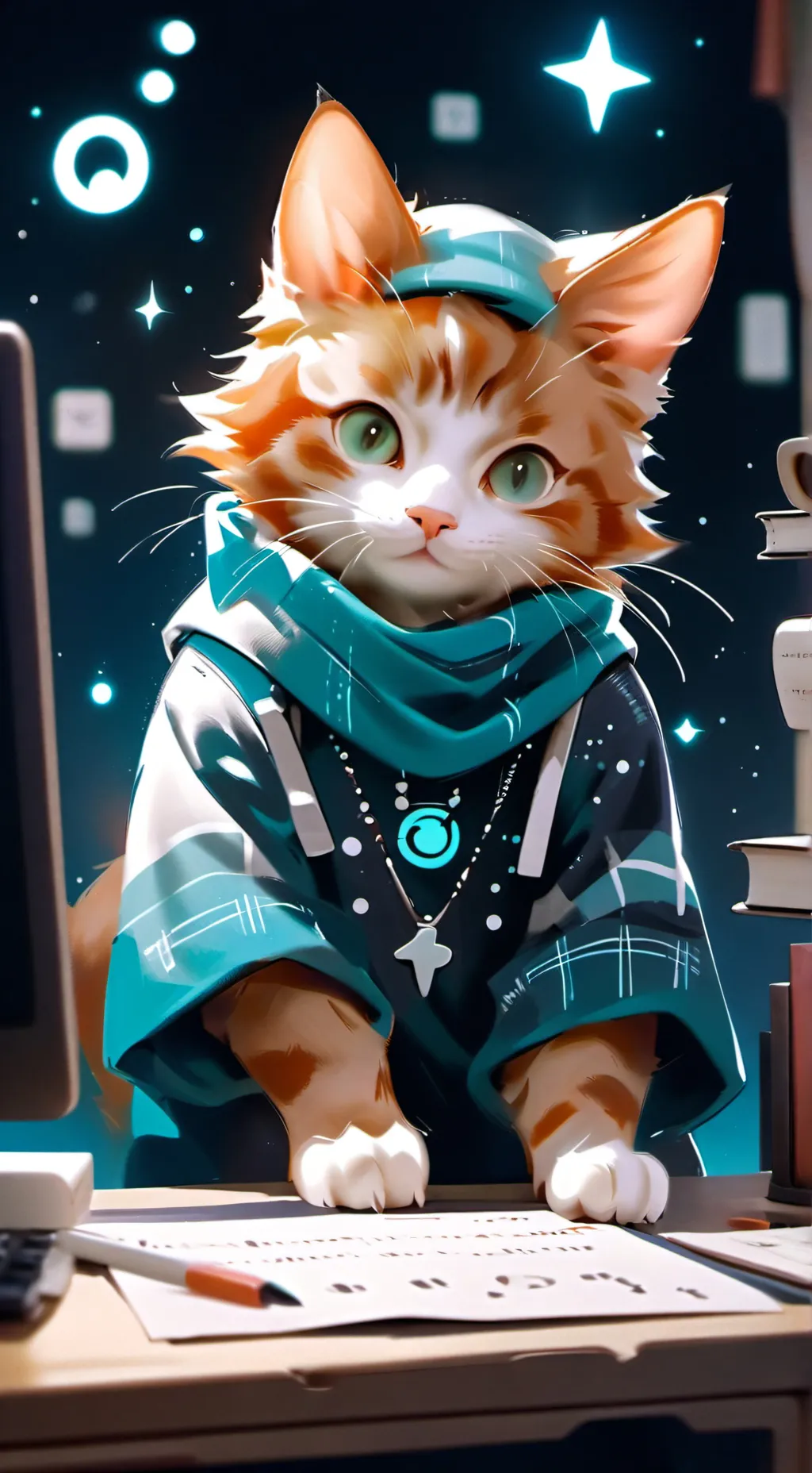 ai character: Math Whiskers background