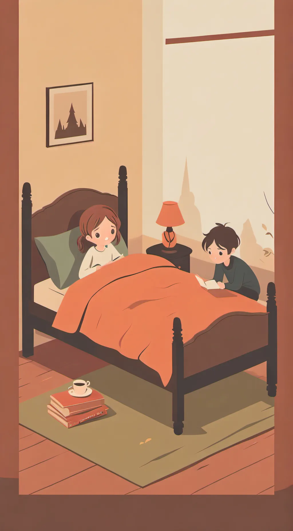 ai character: Scary sleep over background